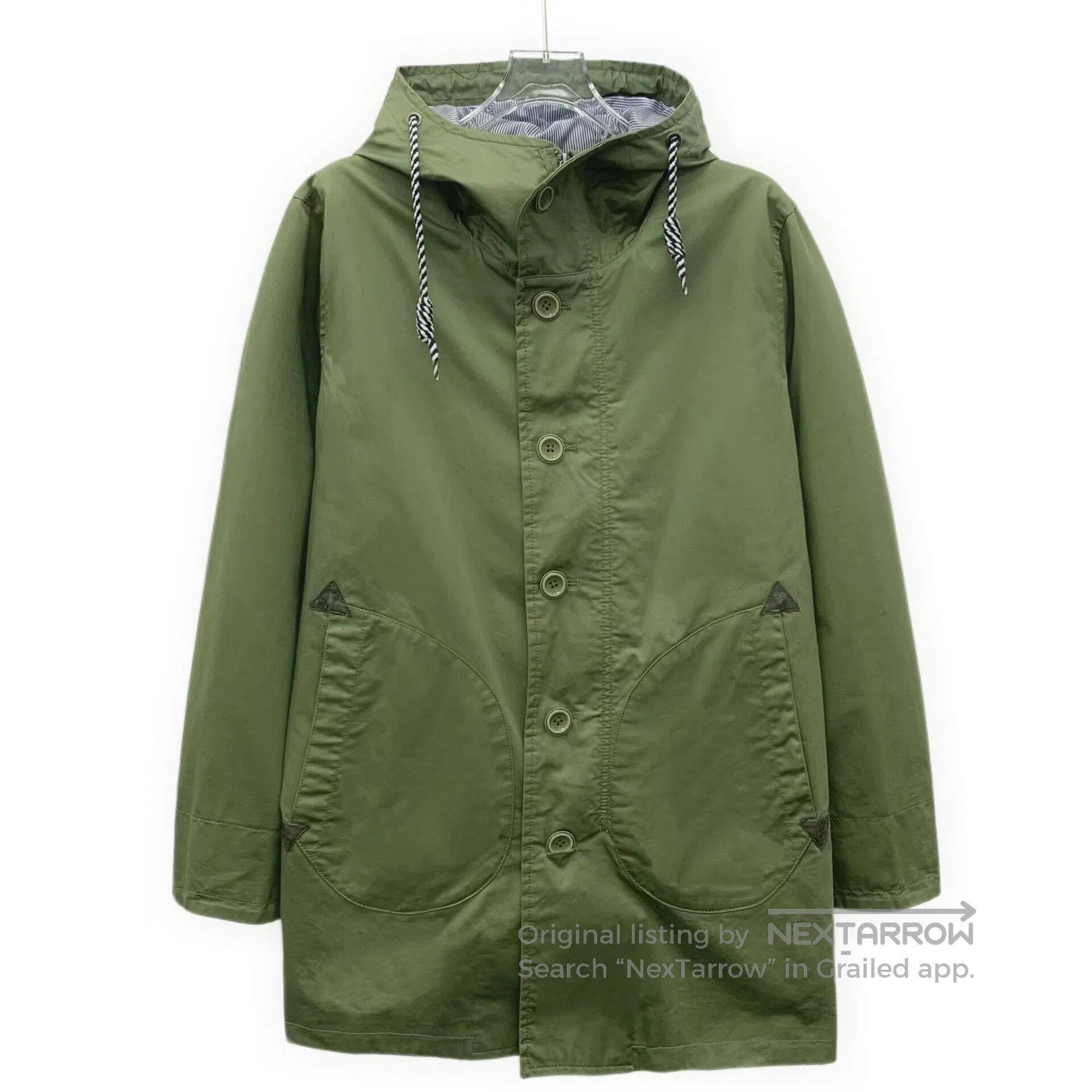 Other Oil Cake Military Green Cotton Hooded Drawstring Single-Br Size US M / EU 48-50 / 2 - 1 Thumbnail