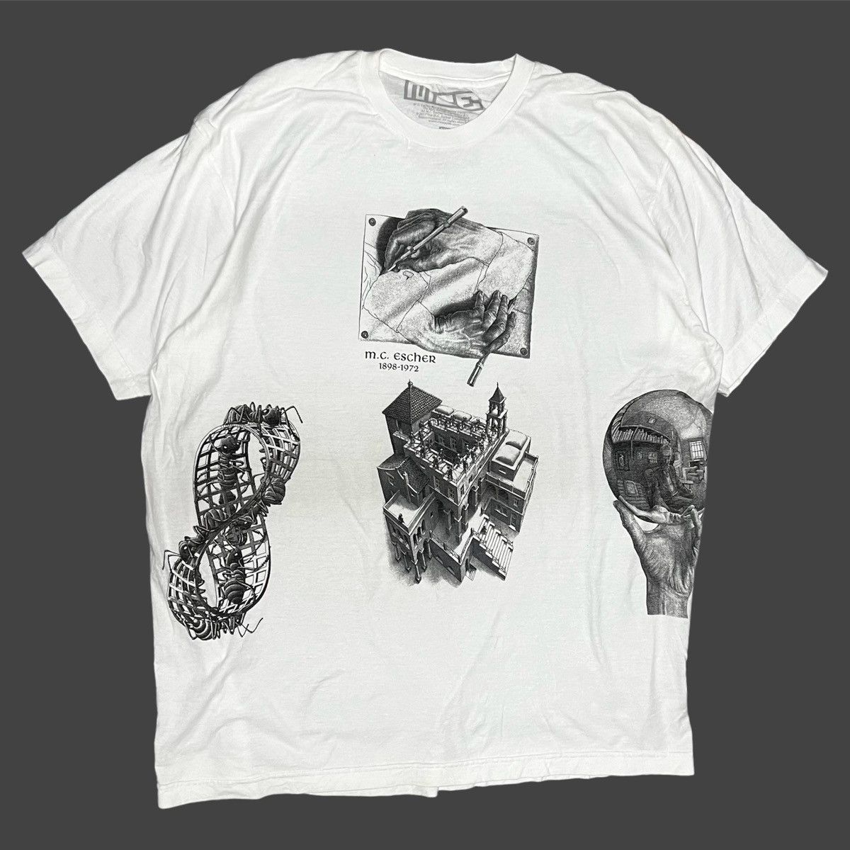 Designer × Vintage 🔥HOT DROPS🔥BIG PRINT MC ESCHER ART DESIGNER TSHIRT Size US XL / EU 56 / 4 - 1 Thumbnail