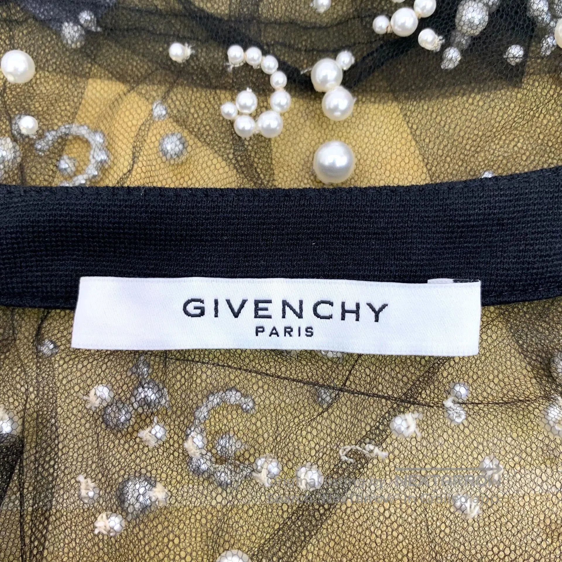 Givenchy gray embellished sheer cotton short sleeve top. Size US XXS / EU 40 - 5 Thumbnail