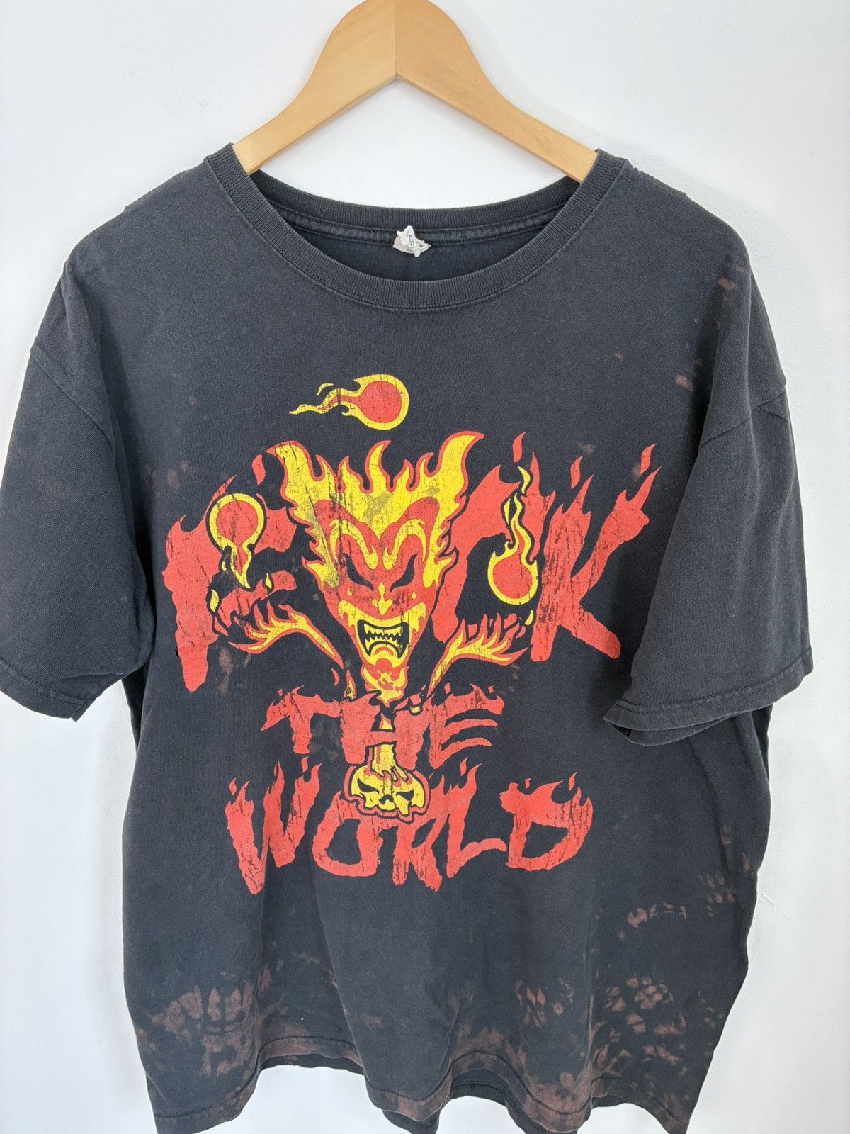 Band Tees FUCK THE WORLD Insane Clown Posse Thrashed Faded Tee Size US XL / EU 56 / 4 - 3 Thumbnail