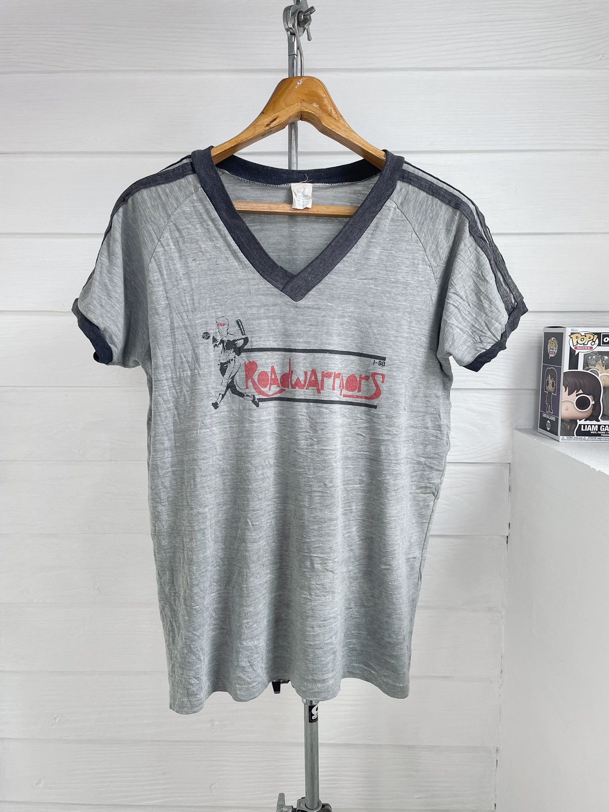 VINTAGE 80s ROAD WARRIORS V-NECK (MADE IN USA) T-SHIRT