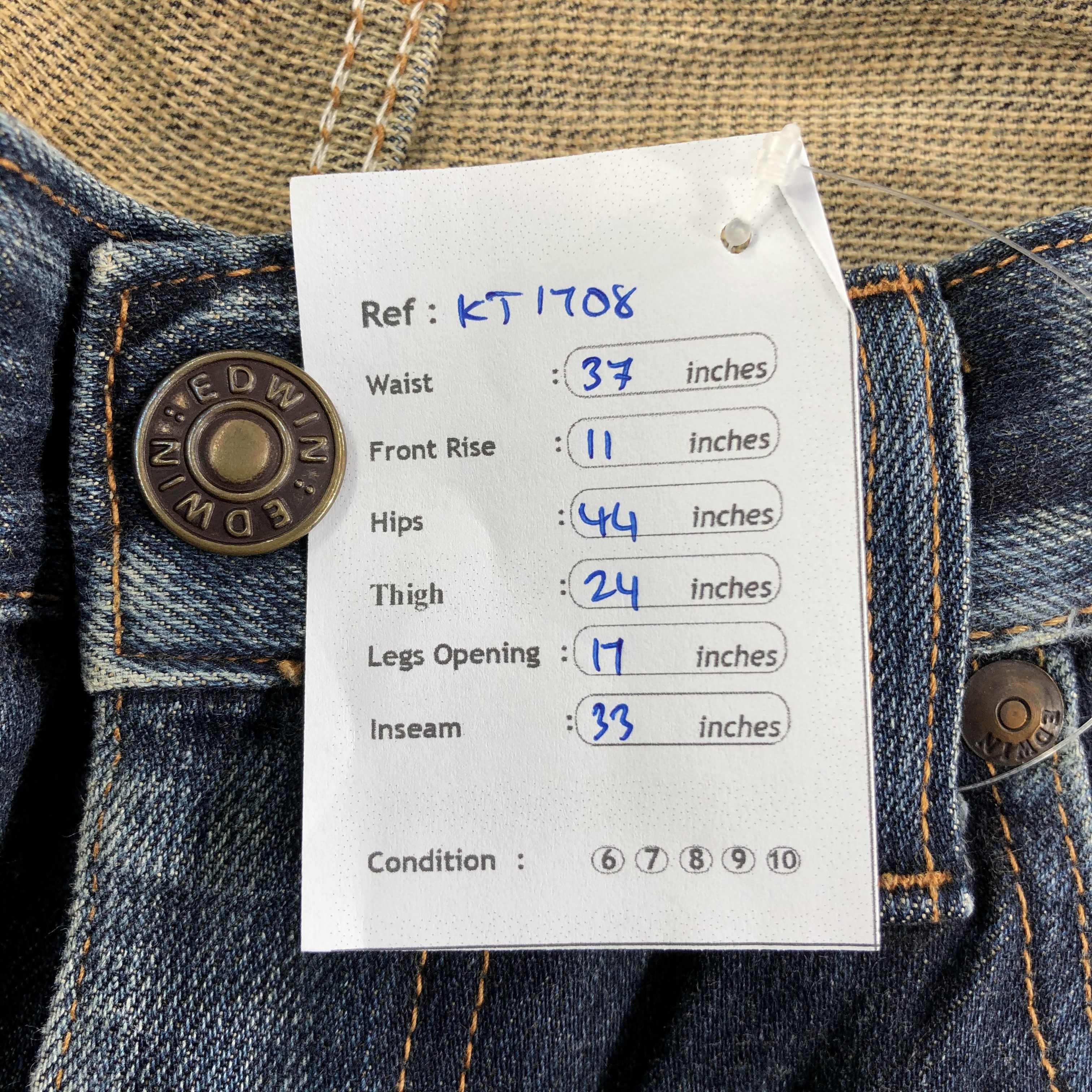 Edwin Edwin 503 Jeans Faded Blue Denim KJ1708 Size US 36 / EU 52 - 12 Thumbnail