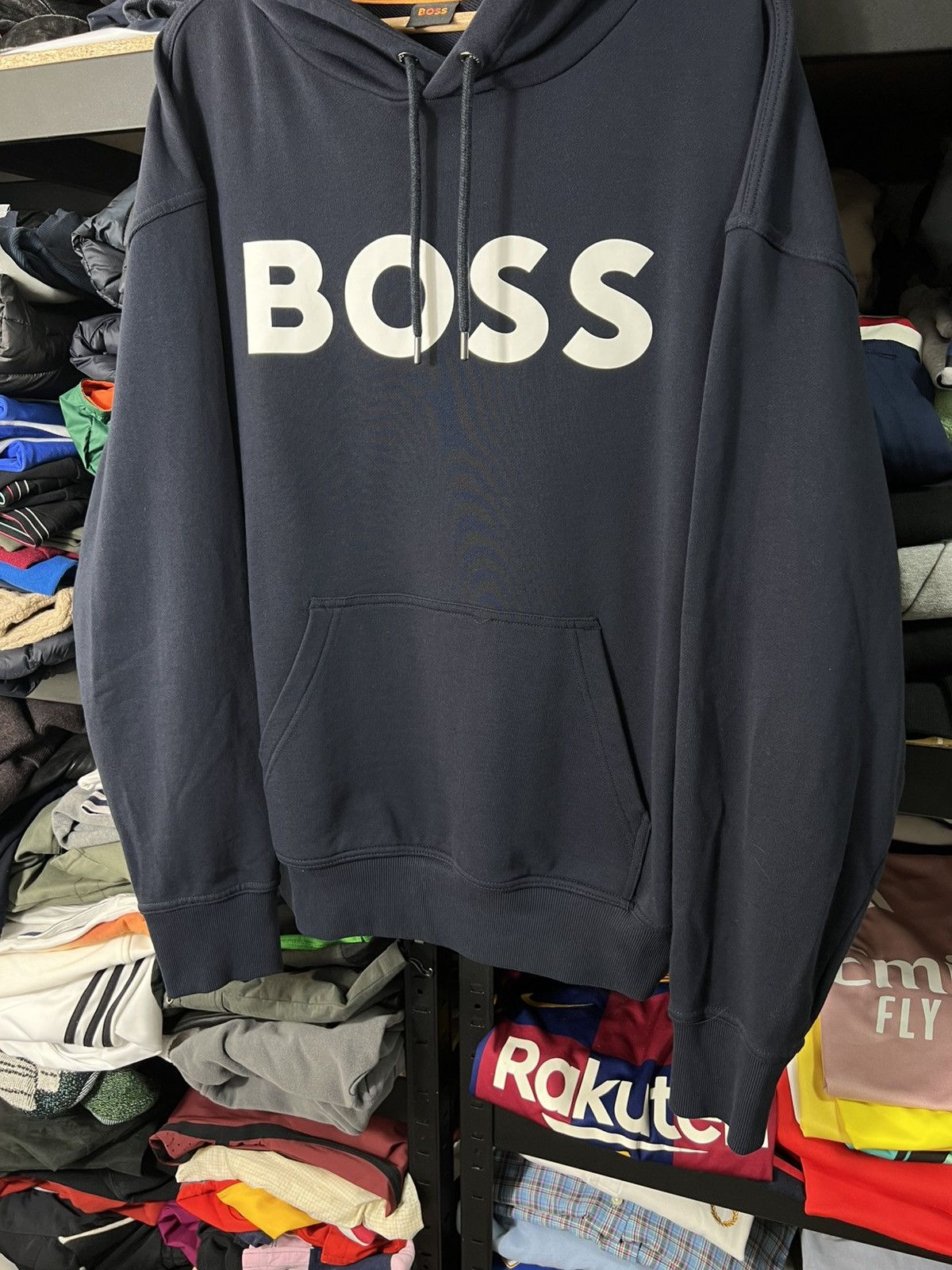 Hugo Boss Hugo Boss BOSS Logo Hoodie Navy Men’s Pullover Sweatshirt Size US L / EU 52-54 / 3 - 6 Thumbnail