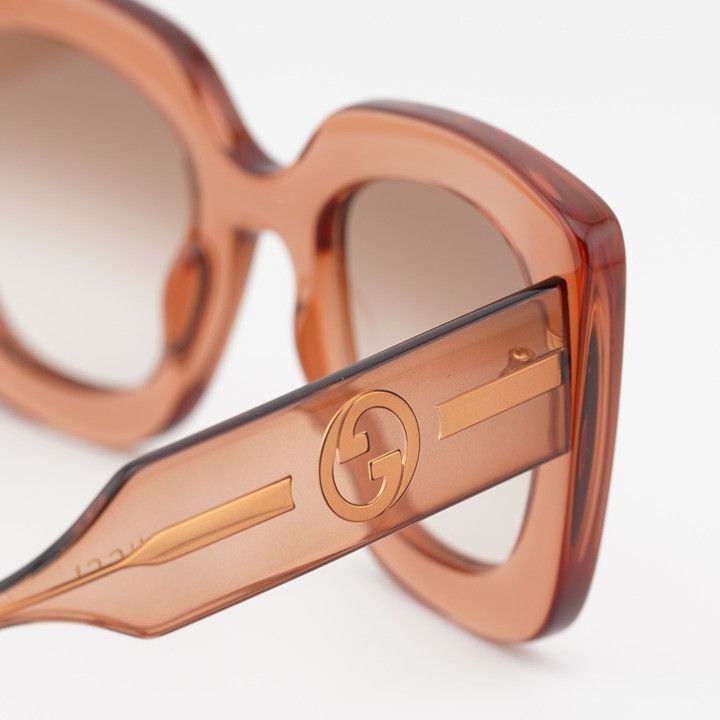 Gucci Gucci GG1556S 004 Sunglasses Shiny Brown Square Frame, Brown Size ONE SIZE - 6 Thumbnail