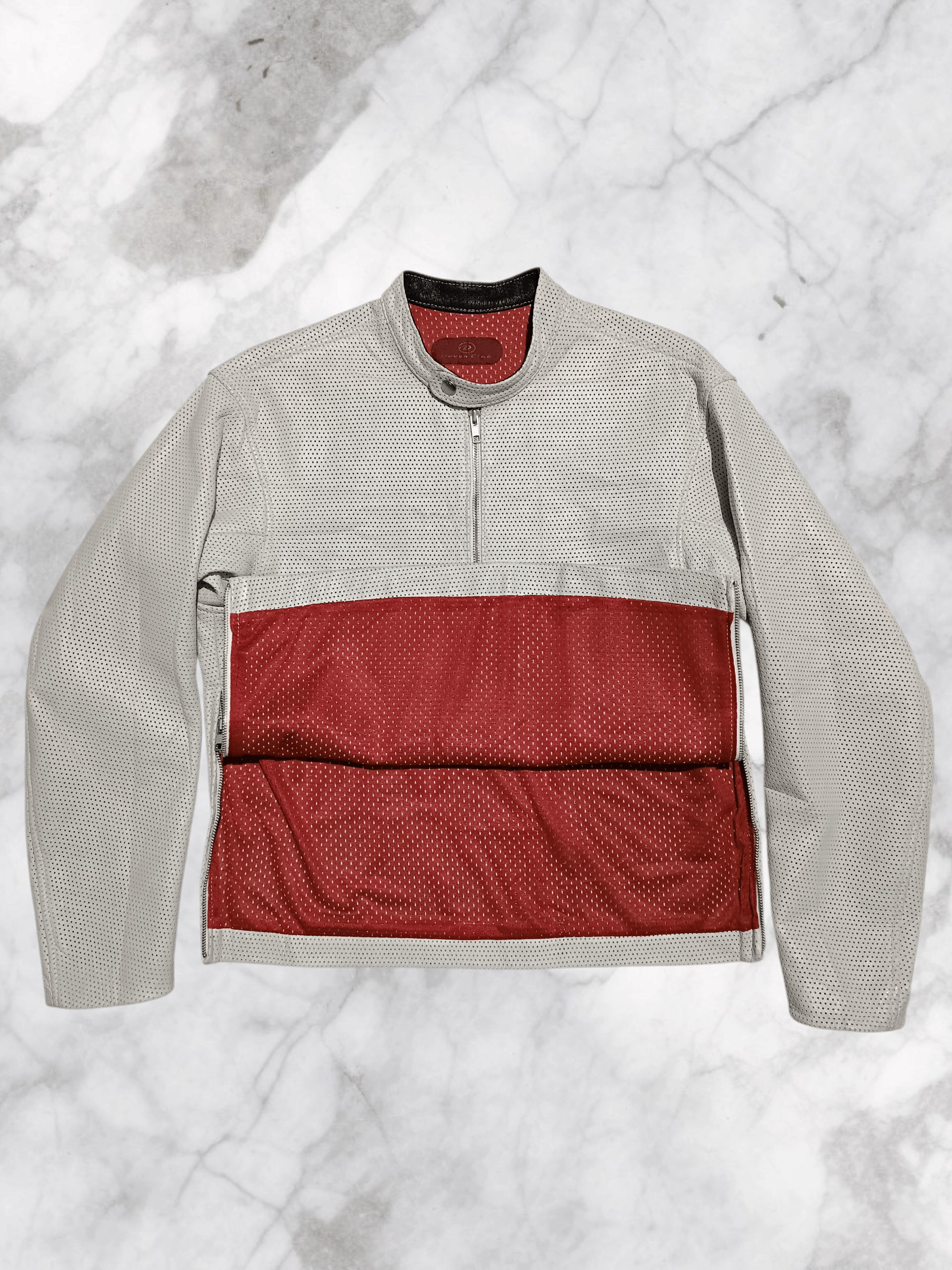 Japanese Brand Dover Club Mesh Riding Leather Half Zip Jacket Size US M / EU 48-50 / 2 - 7 Thumbnail