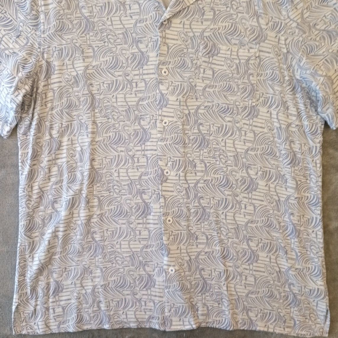 Johnston & Murphy Johnston & Murphy Shirt Mens L Blue Geometric Flamingos Button Up Rayon Shirt Men Blue Geometric Flamingos Button-Up Rayon Regular Fit Vintage? No. Size US L / EU 52-54 / 3 - 5 Thumbnail