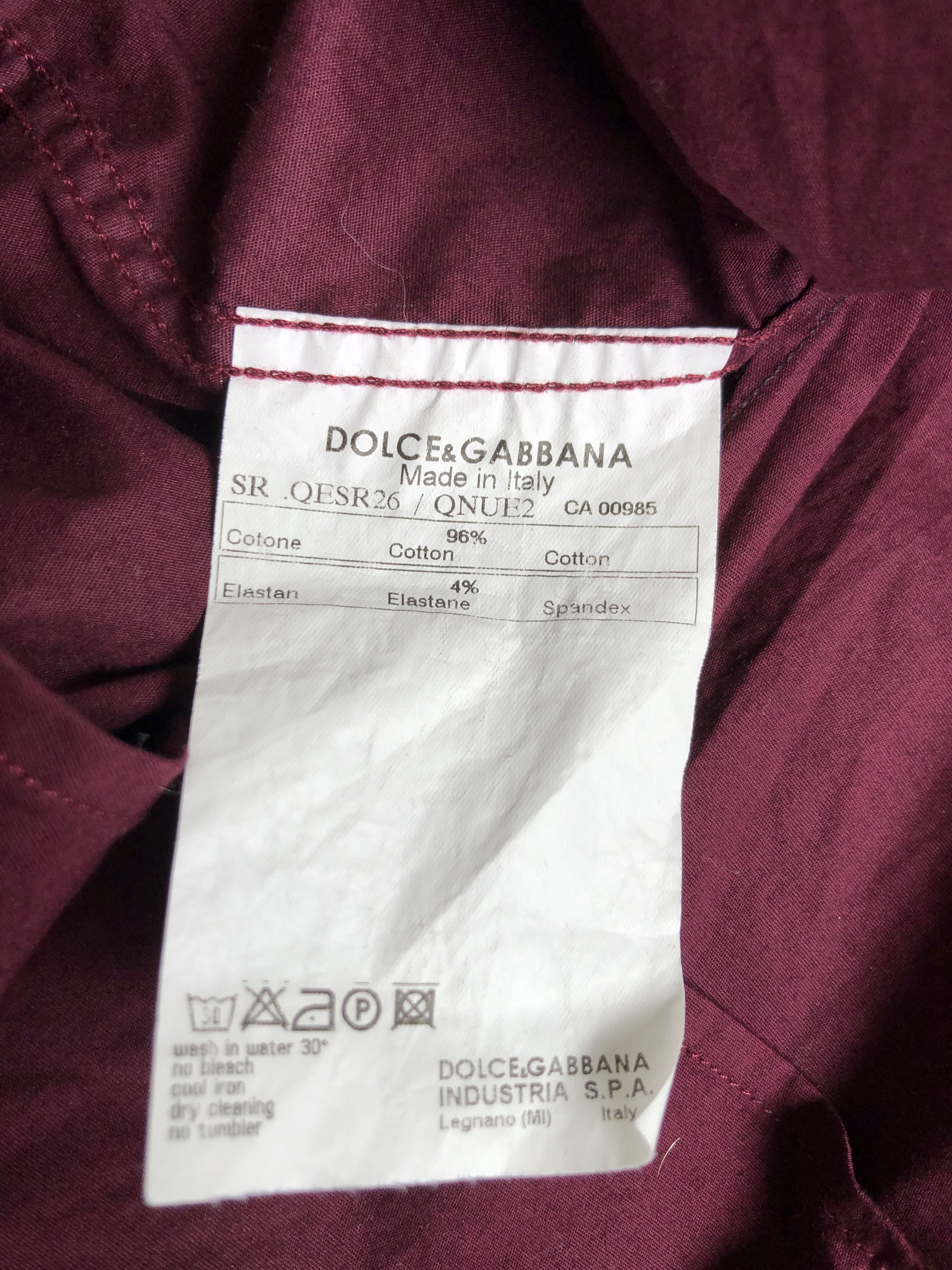 Dolce & Gabbana Dolce & Gabbana burgundy Long Sleeve Shirt Size US M / EU 48-50 / 2 - 18 Thumbnail