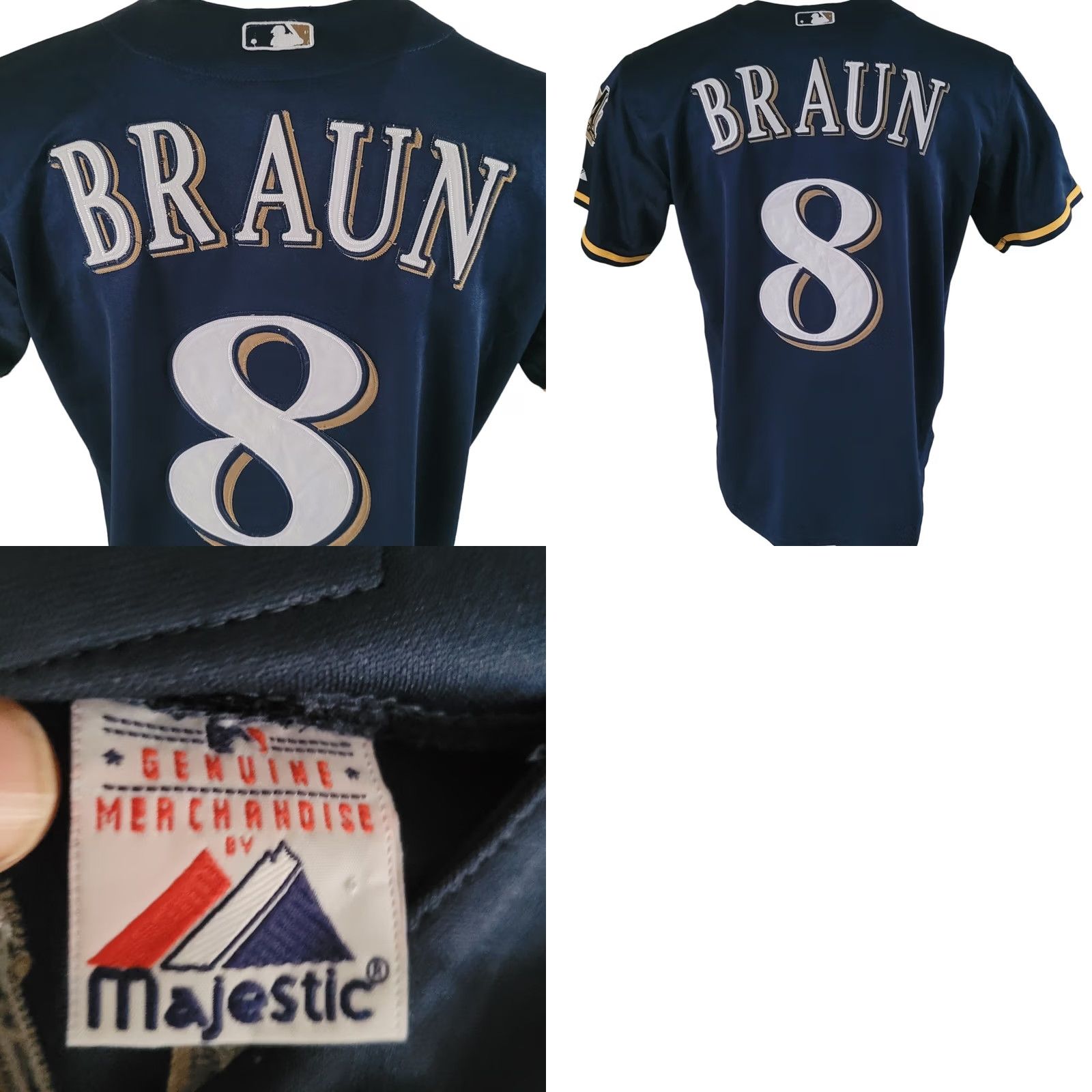 Vintage VINTAGE Ryan Braun #8 Milwaukee Brewers Majestic Navy T-Shirt M Mens 40th Anniversary 8 Size US M / EU 48-50 / 2 - 8 Thumbnail