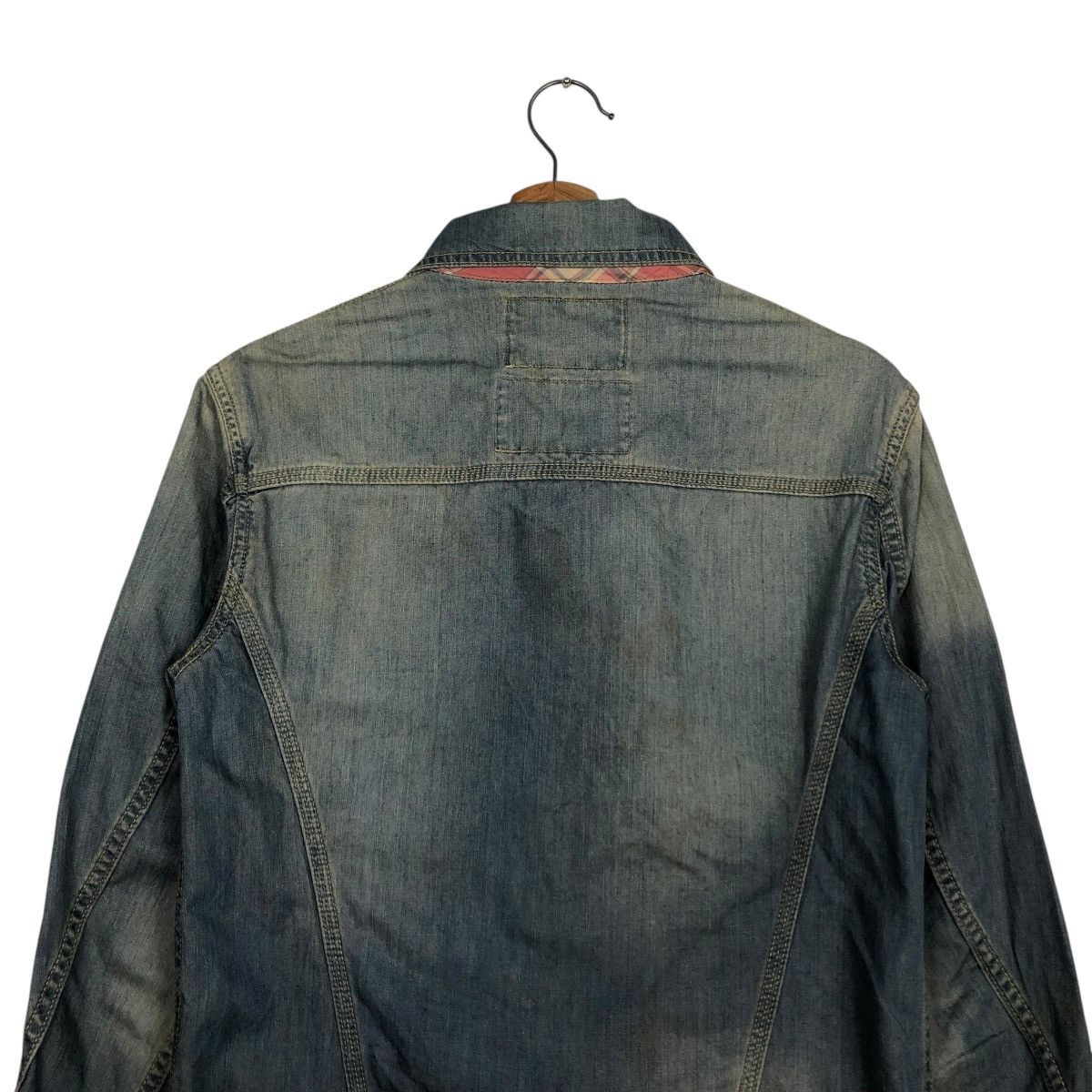 Vintage 🔥VINTAGE TRUCKER DENIM BIKER JACKET SHANHOUSE USA Size US M / EU 48-50 / 2 - 11 Thumbnail