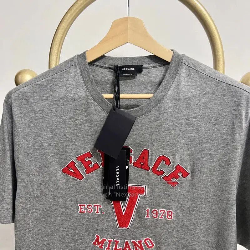 Versace Versace Grey Cotton Short Sleeve T-Shirt . Size US M / EU 48-50 / 2 - 1 Thumbnail