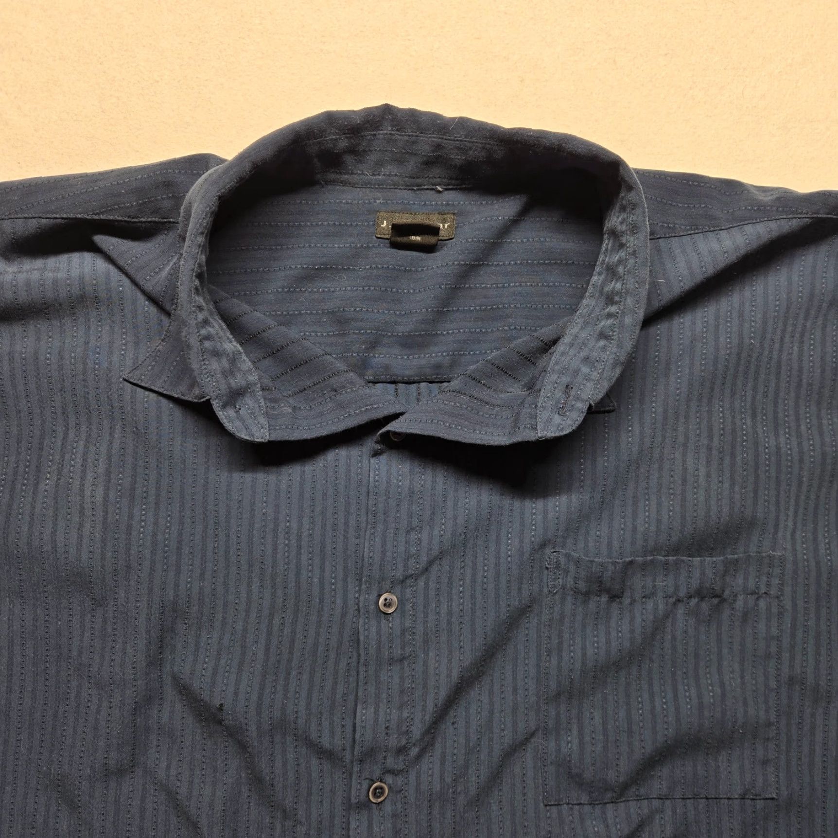 Vintage J Ferrar Shirt Button-Up Blue Striped Short Sleeve Adult Men's 4X Cotton Casual Shirt Men's 4X Blue Striped Button-Up Shirt Size US XXL / EU 58 / 5 - 2 Thumbnail