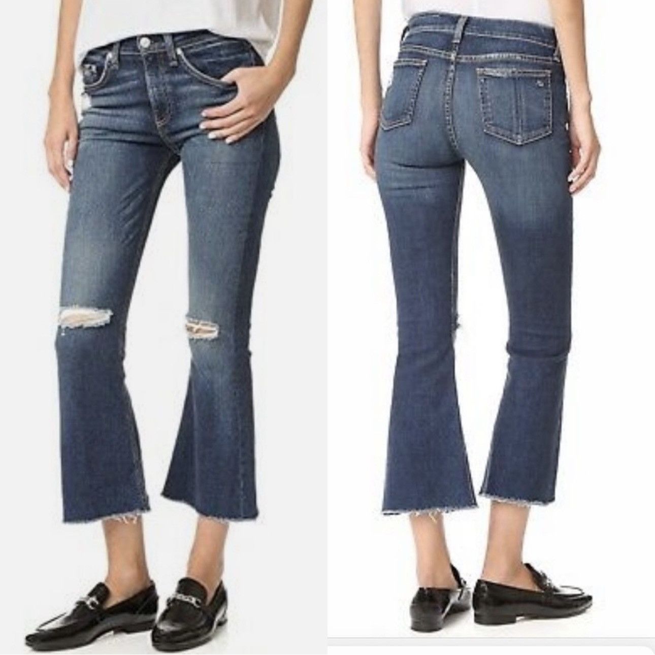 Rag & Bone RAG & BONE Mabel Wash High Rise 10” Crop Flare Jeans Size 30" / US 8 / IT 44 - 1 Thumbnail
