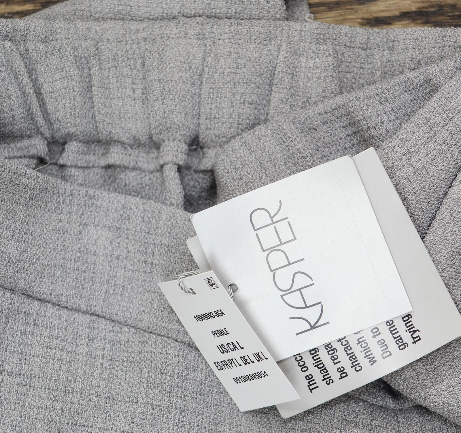 Other Kasper Leg Pull On Elastic Back Trouser Pants Pebble Gray L Size 36" / US 14 / IT 50 - 4 Thumbnail