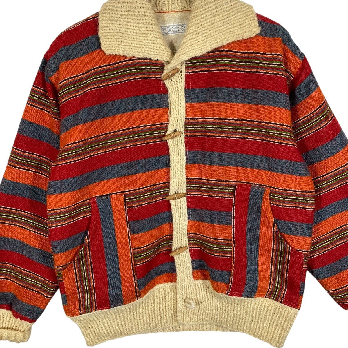 Vintage Vintage 70s Alex Baon Striped Wool Knit Jacket Size L Size US L / EU 52-54 / 3 - 4 Thumbnail