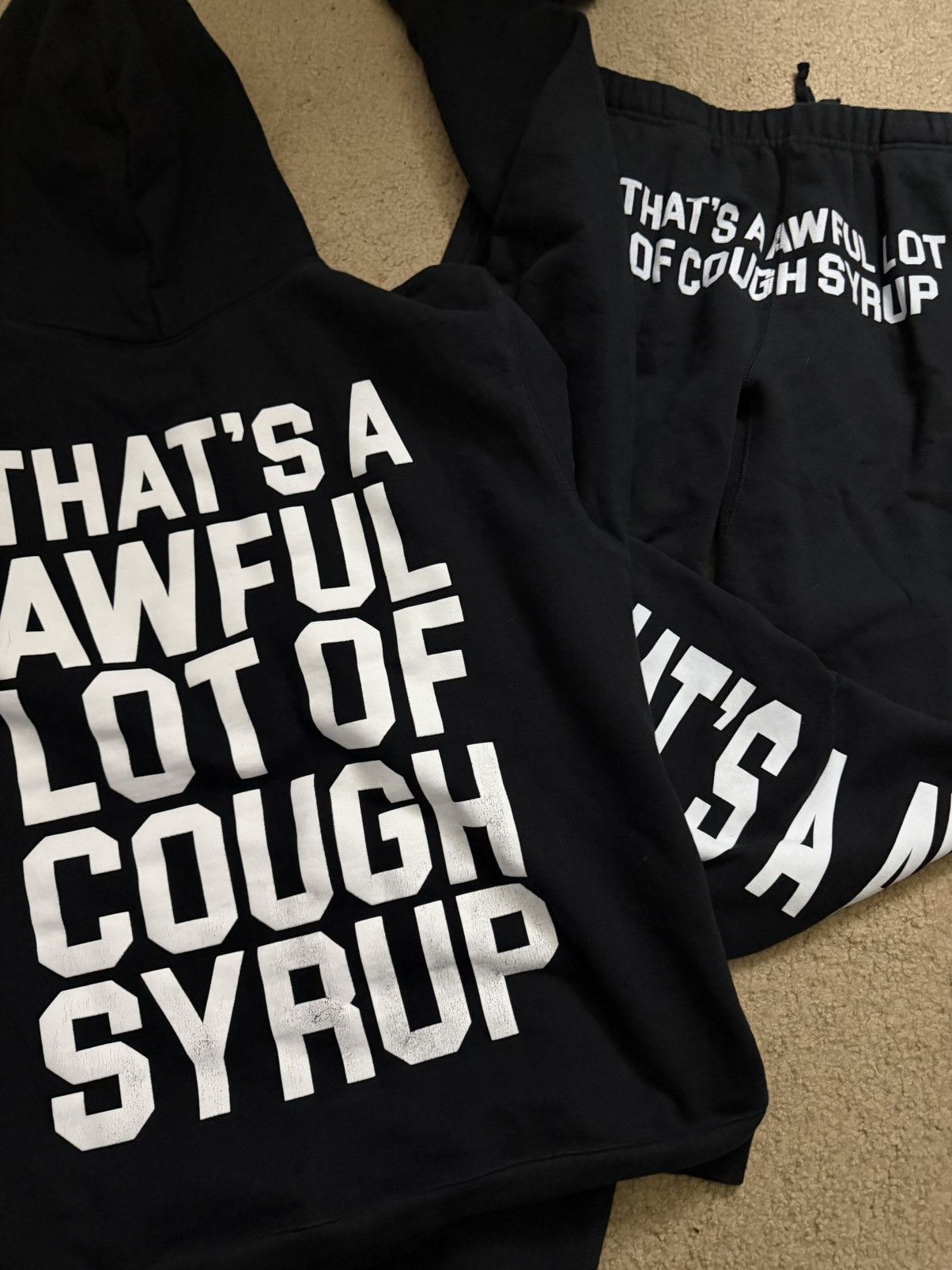 Awful Lot of cough syrup hoodie and sweatpants