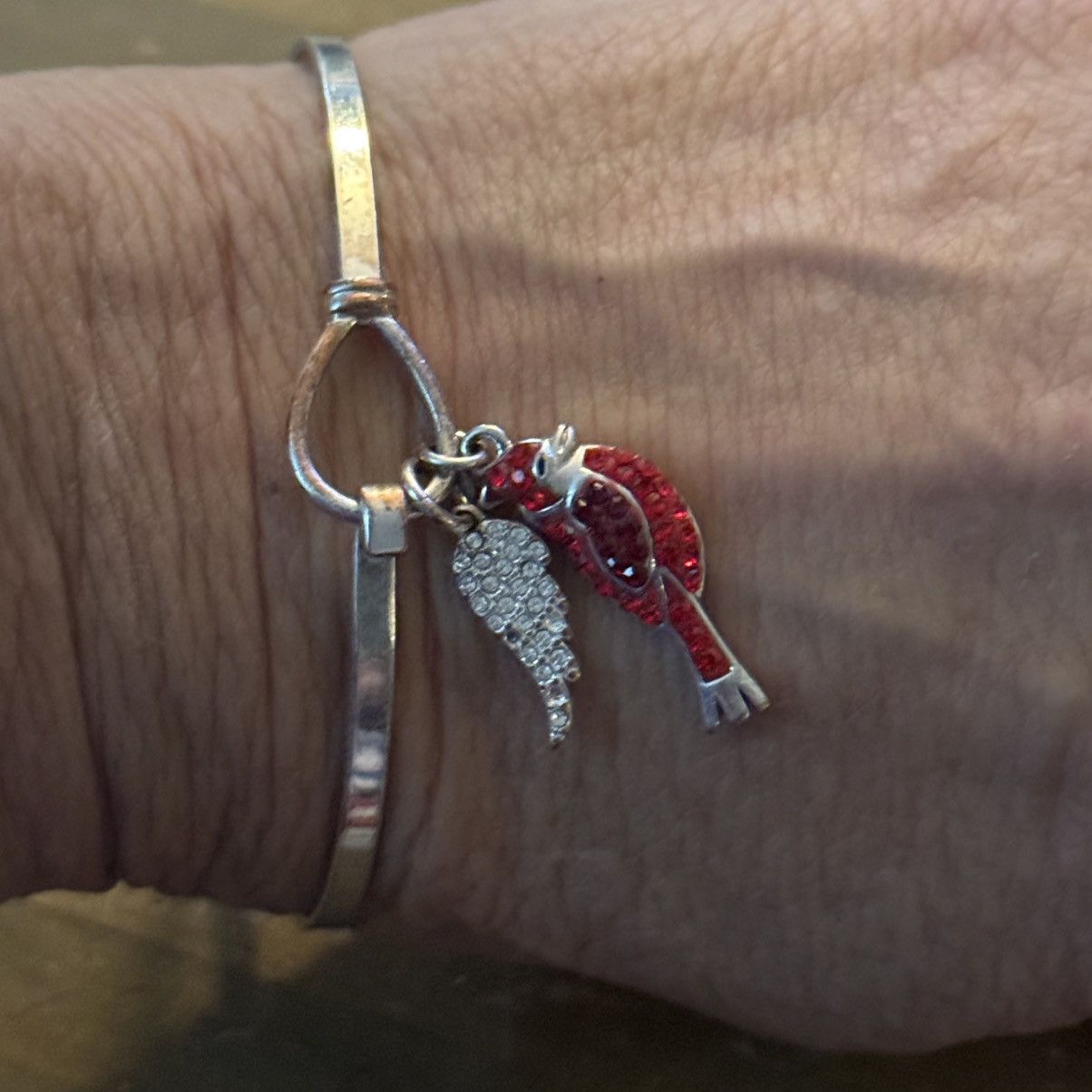 Other Silver tone cardinal charm bangle bracelet Size ONE SIZE - 3 Thumbnail
