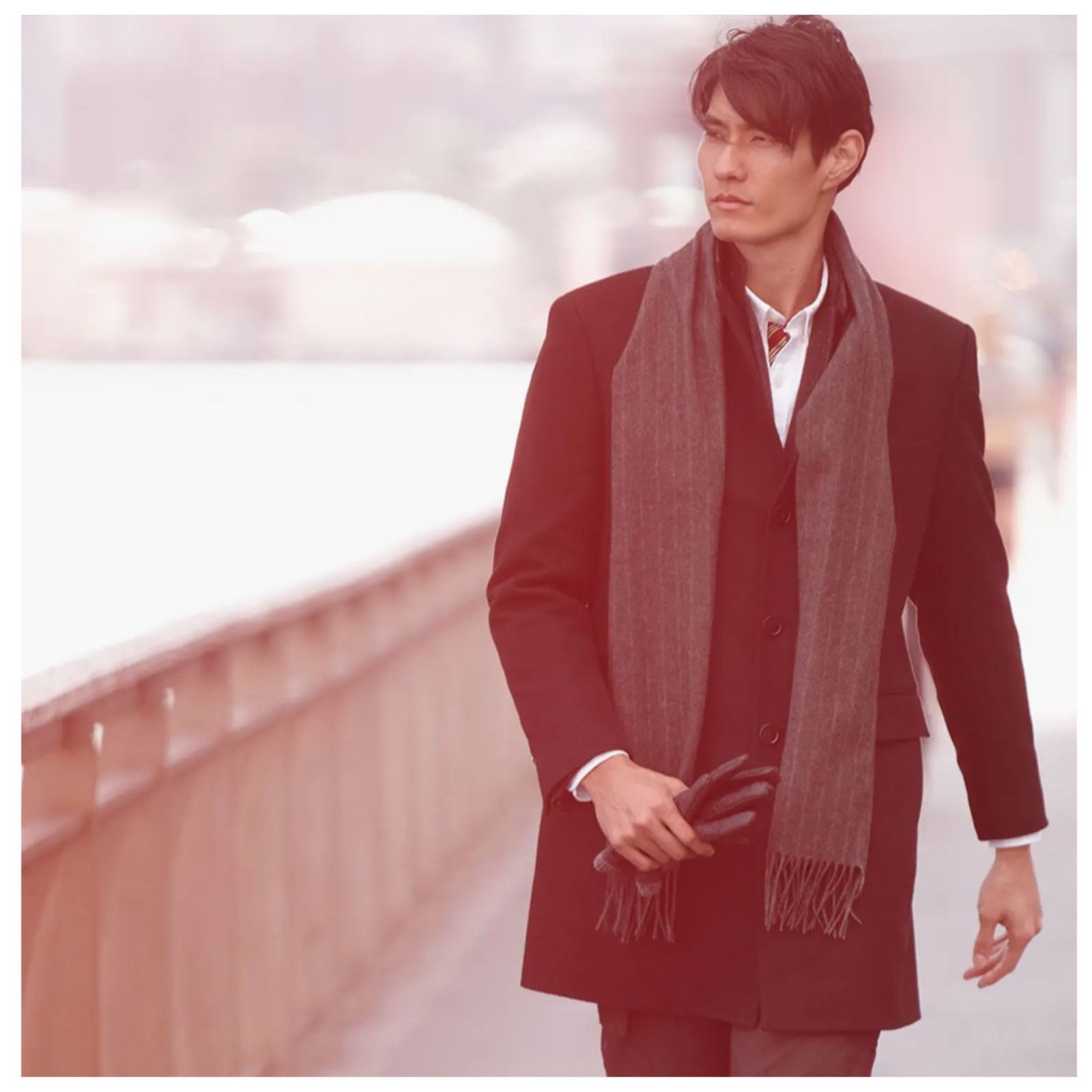 John Varvatos Star USA Cashmere Topcoat Black 44R