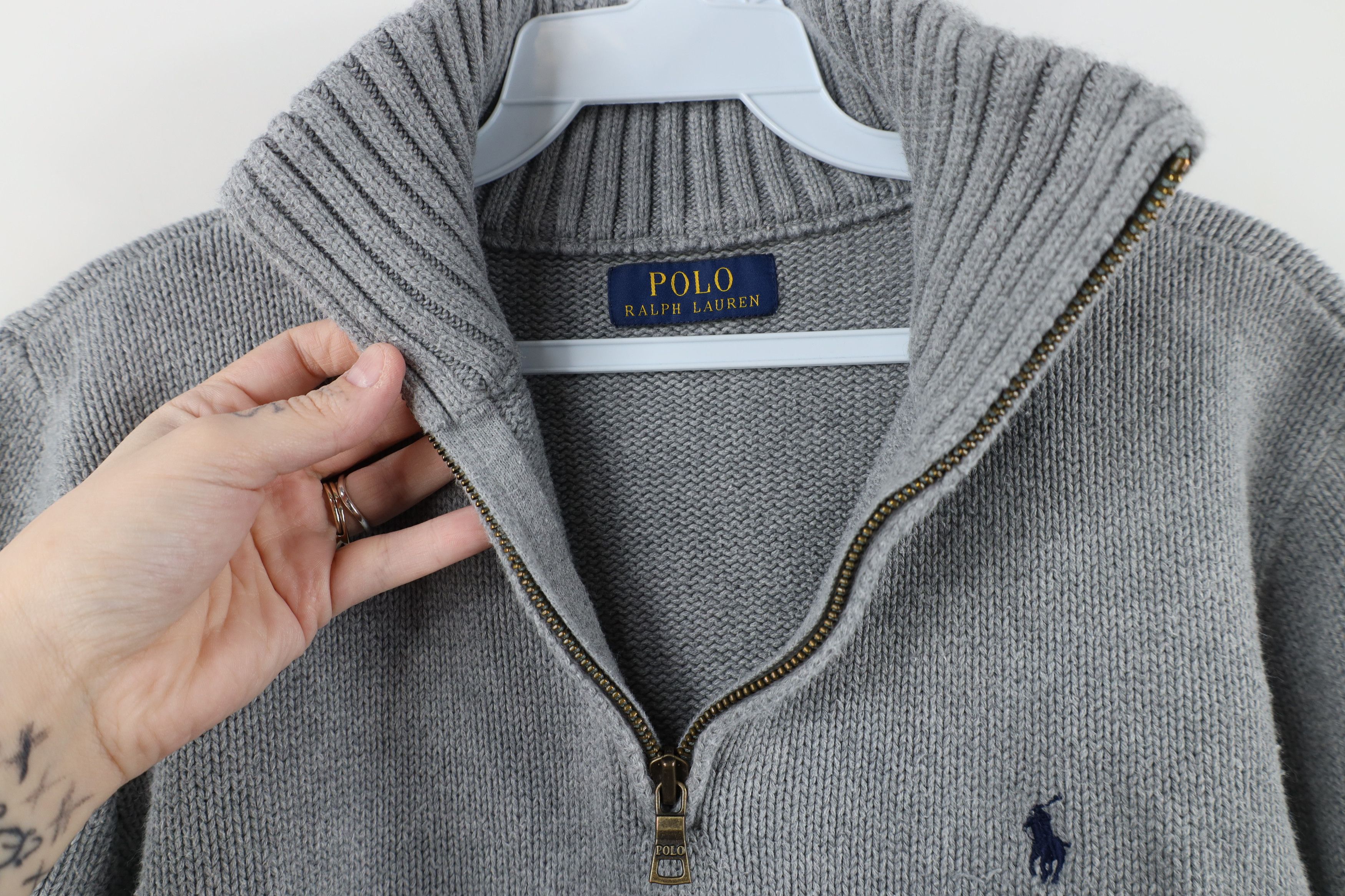 Ralph Lauren × Vintage Vintage Ralph Lauren Knit Half Zip Pullover Sweater Gray Size US XS / EU 42 / 0 - 6 Thumbnail
