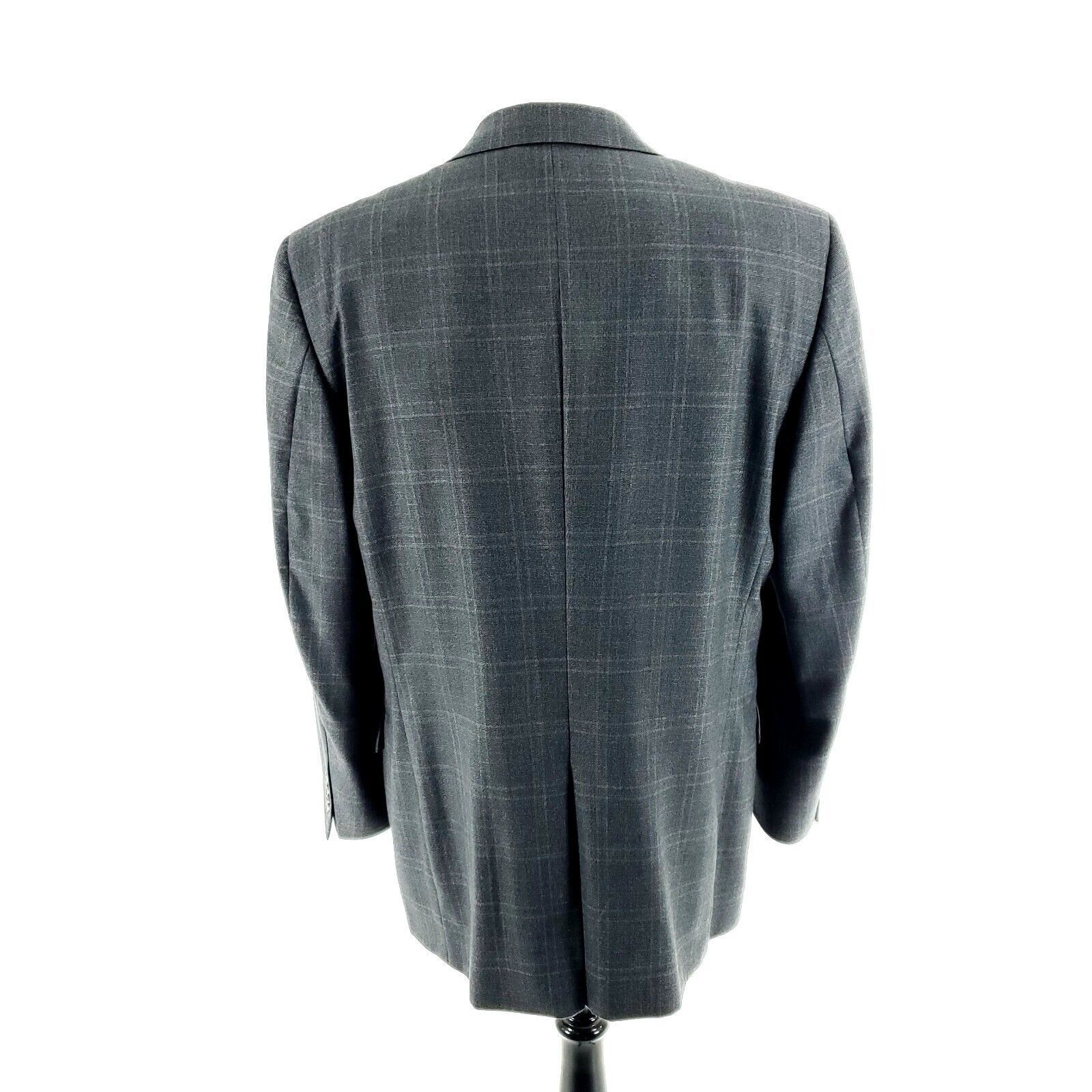 Jos. A. Bank Jos A Bank Signature Wool 2 Button Sport Coat 44L Gray Windo Size 44L - 5 Thumbnail