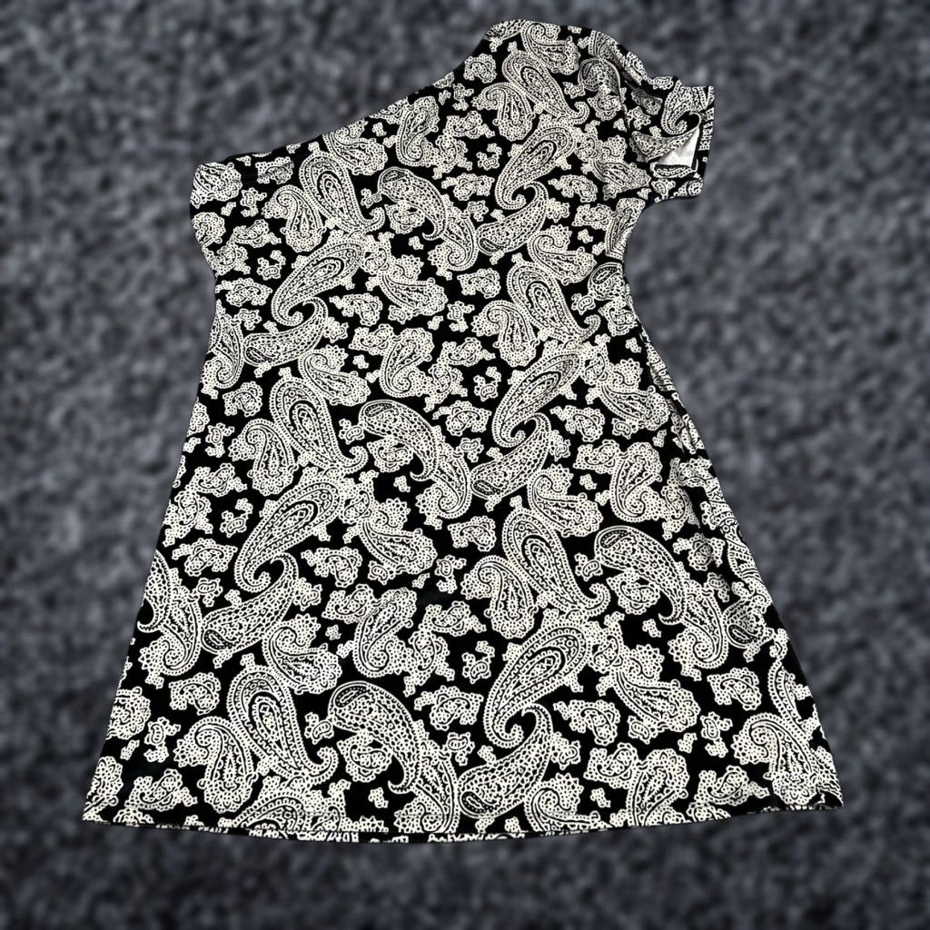 Vintage Michael Michael Kors Dress Womens 2X Black Paisley Ruched Jersey Sheath Short Size XXL / US 16-18 / IT 52-54 - 1 Thumbnail