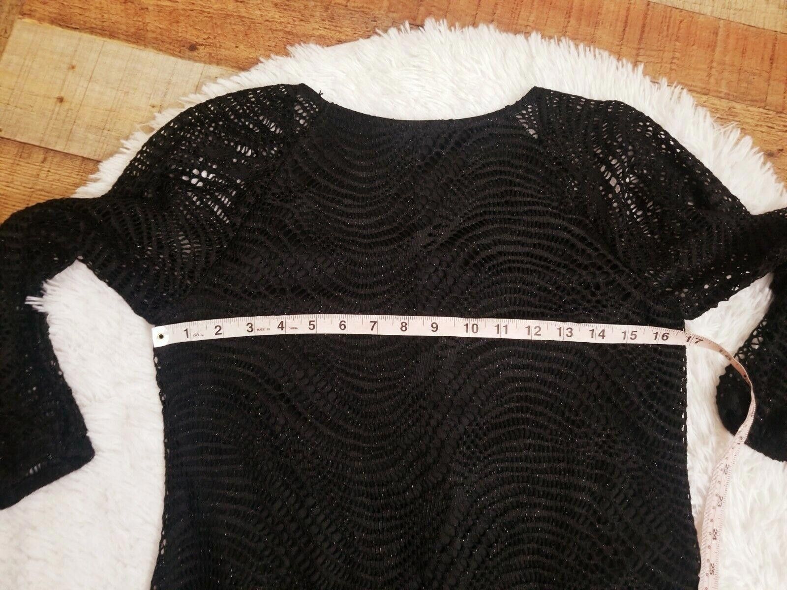 Designer New Directions Top Petite Small Black Fringe Glitter Ps 3/4 Size S / US 4 / IT 40 - 4 Thumbnail
