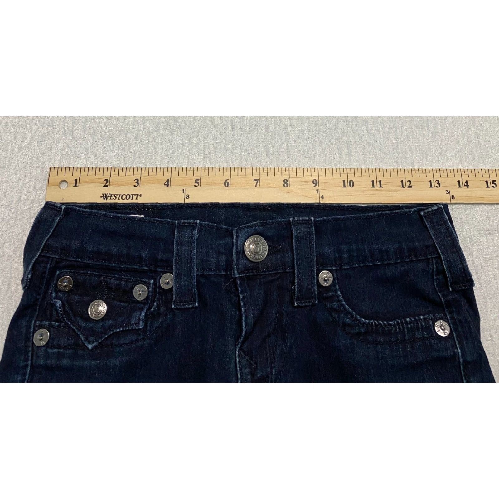 True Religion VINTAGE True Religion Krista Skinny Jeans 25 Blue Cargo Ankle Zip Made in USA Size 26" / US 2 / IT 38 - 3 Thumbnail
