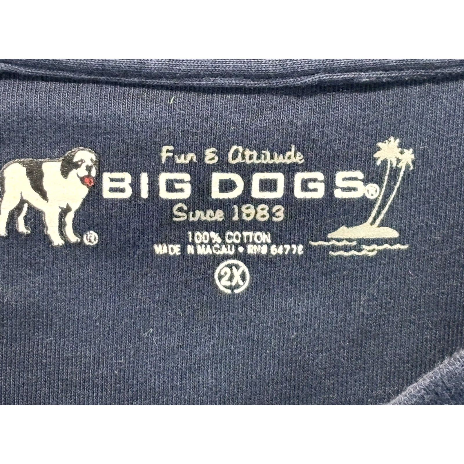 Big Dogs VINTAGE Big Dogs Henley Shirt 2XL Men Navy Blue Short Sleeve Motorcycle Live To Ride Mens T-Shirt Size US XXL / EU 58 / 5 - 5 Thumbnail