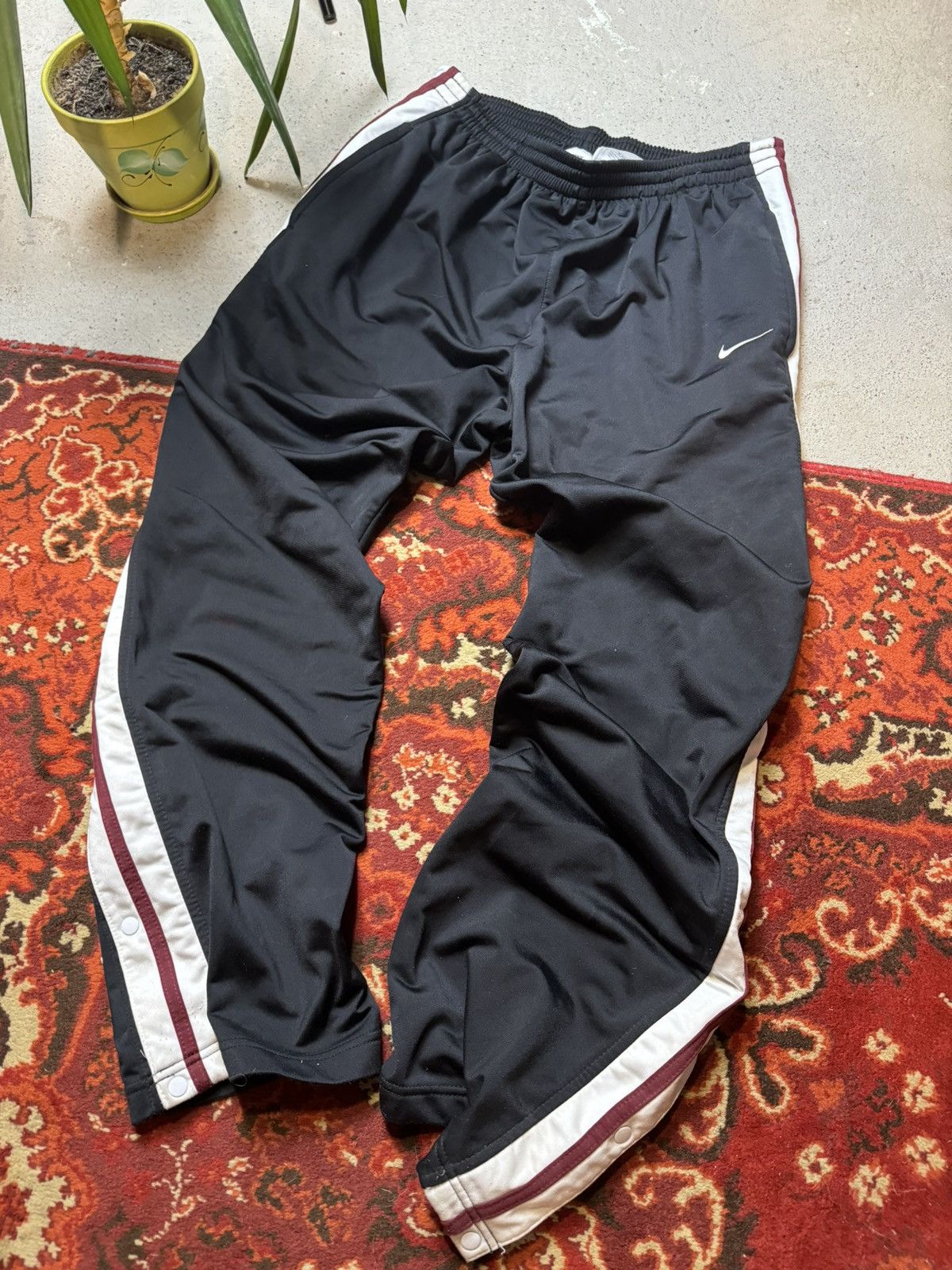 Nike × Vintage Vintage Y2K Nike Swoosh Logo Stripe Track Baggy Pants Size US 36 / EU 52 - 2 Thumbnail