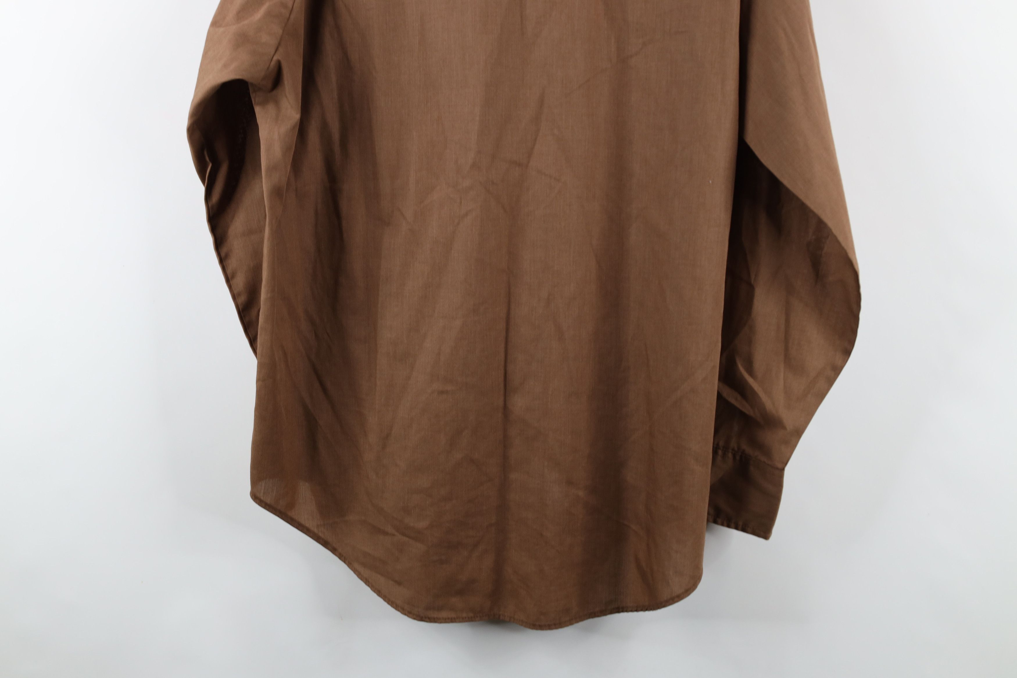 Vintage Vintage 70s Streetwear Faded Collared Button Shirt Brown USA Size US M / EU 48-50 / 2 - 14 Thumbnail