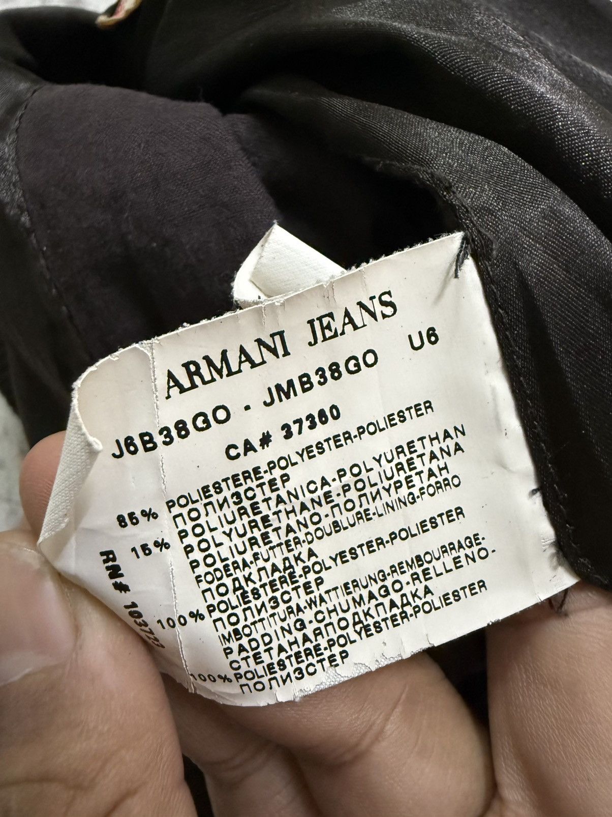 Armani Armani Jeans Men’s Polyurethane Knit Colar Wax Bomber Jacket Size US M / EU 48-50 / 2 - 11 Thumbnail