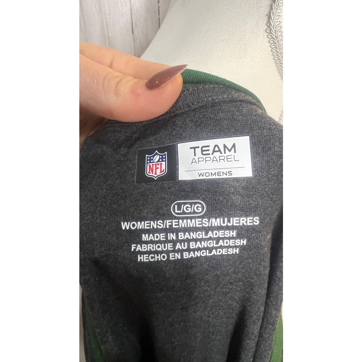 NFL NWT New York Jets Women's Large Gray Scoop Neck T-Shirt Size L / US 10 / IT 46 - 5 Thumbnail