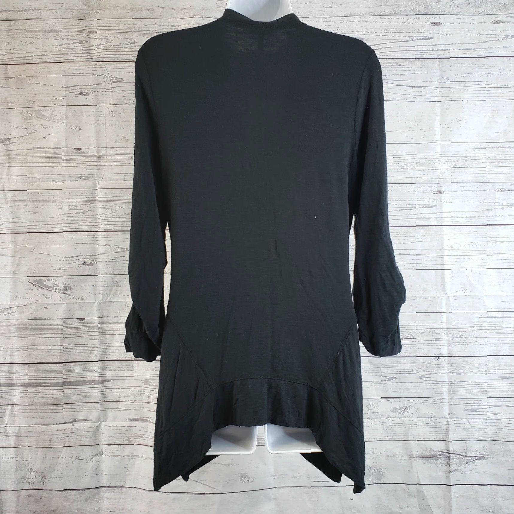 Vintage LOGO by Lori Goldstein Womens Top XS Black Button Front Tunic Sleeve Long Sleeve Blouse Casual Size XS / US 0-2 / IT 36-38 - 4 Thumbnail