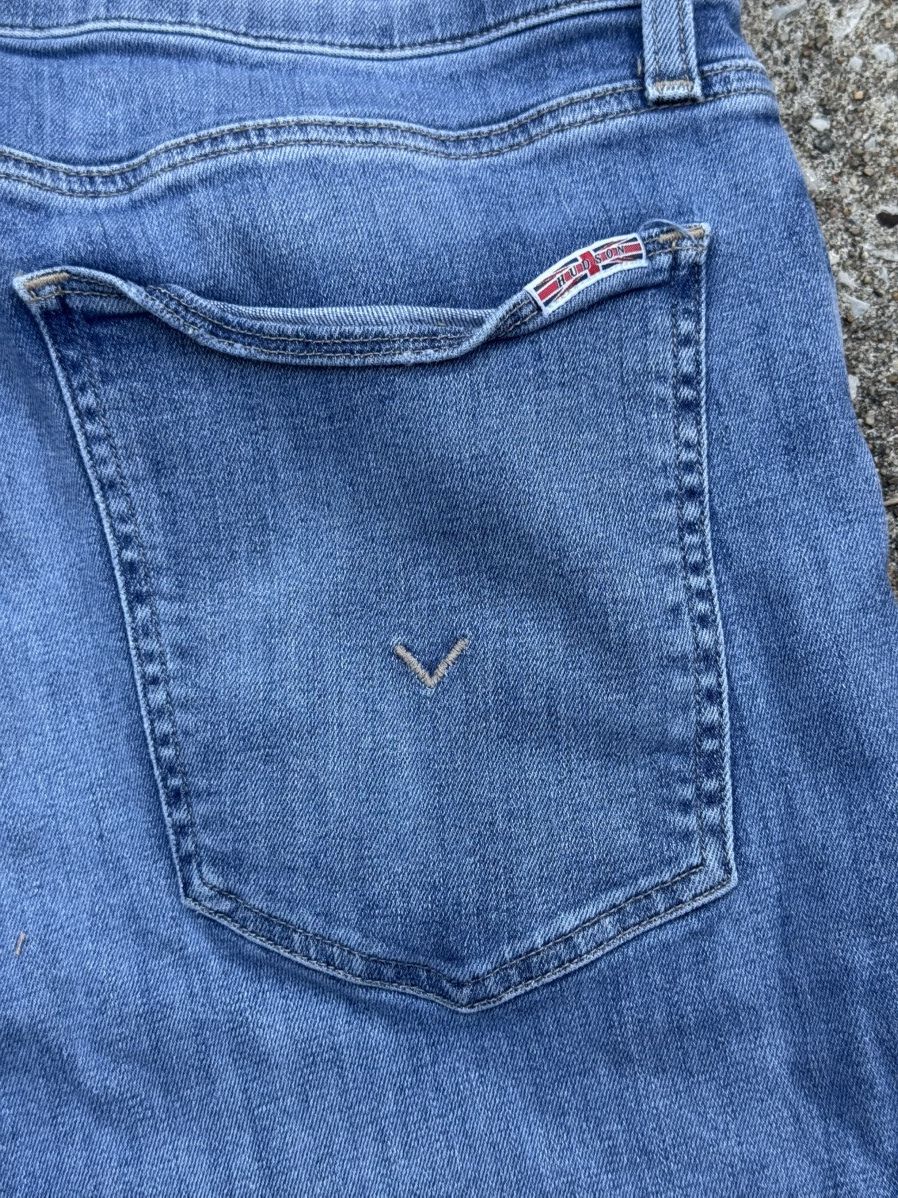 Hudson Ace Skinny Light Blue Wash Distressed Denim Jeans Size US 36 / EU 52 - 6 Thumbnail