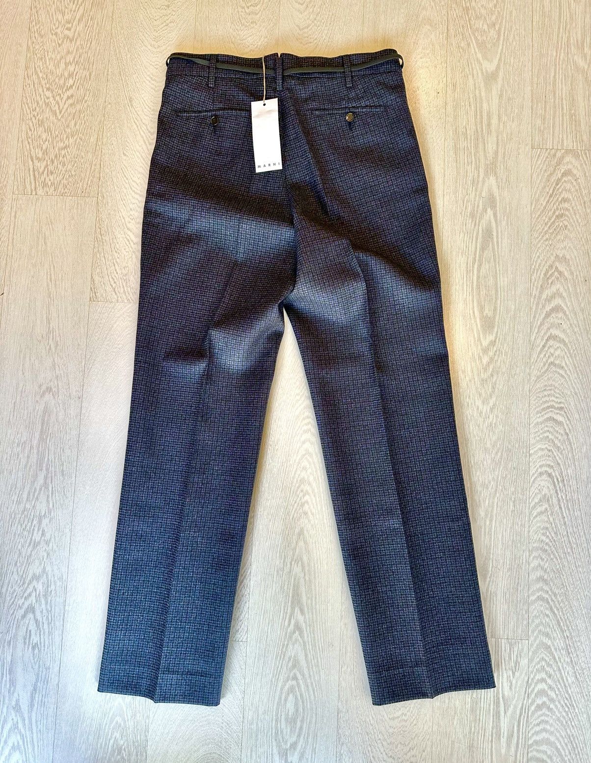 Marni NWT FW21 Houndstooth Virgin Wool Drawstring Trouser size 48 Size US 32 / EU 48 - 10 Thumbnail