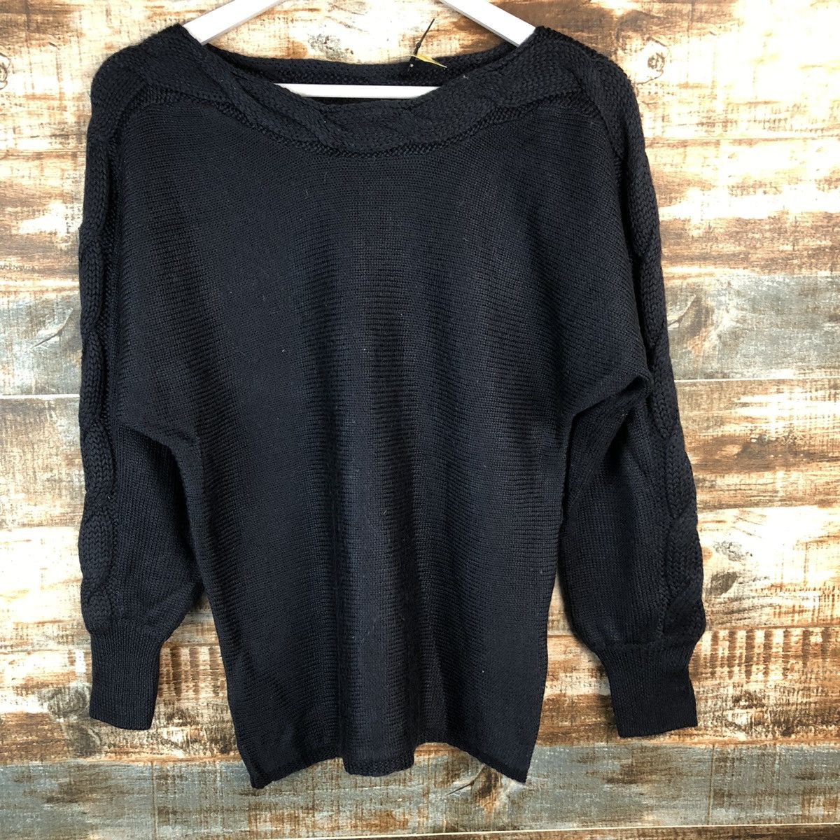 Homespun Knitwear × Japanese Brand Lautre Amont Darkblue cable Knitwear #A1798 Size M / US 6-8 / IT 42-44 - 3 Thumbnail