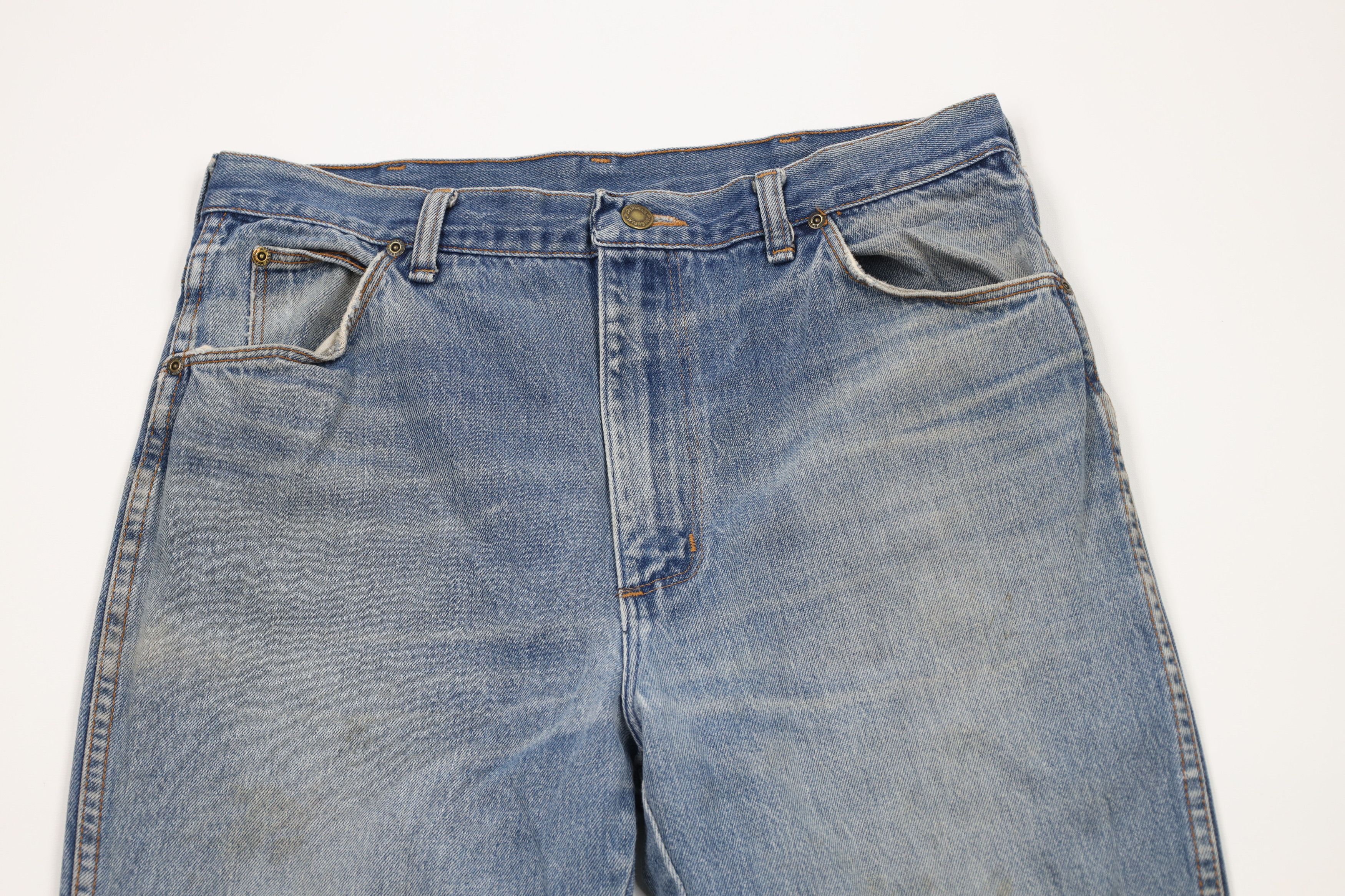 Vintage × Wrangler Vintage 80s 90s Wrangler Straight Leg Denim Jeans Blue USA Size US 34 / EU 50 - 2 Thumbnail