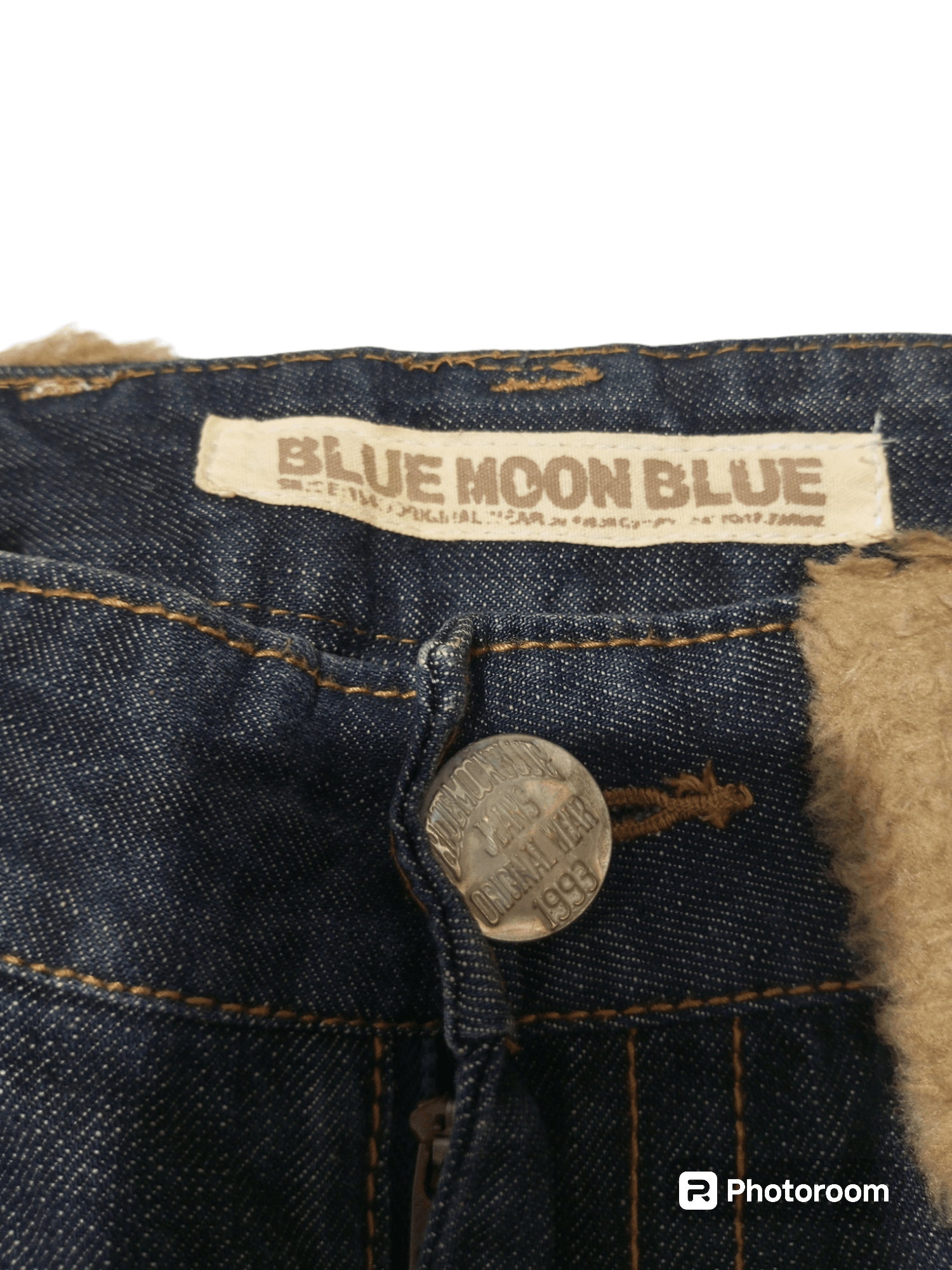 Hysteric Glamour Vintage Blue Moon blue fur pocket snow surf denim jeans Size US 31 - 11 Thumbnail