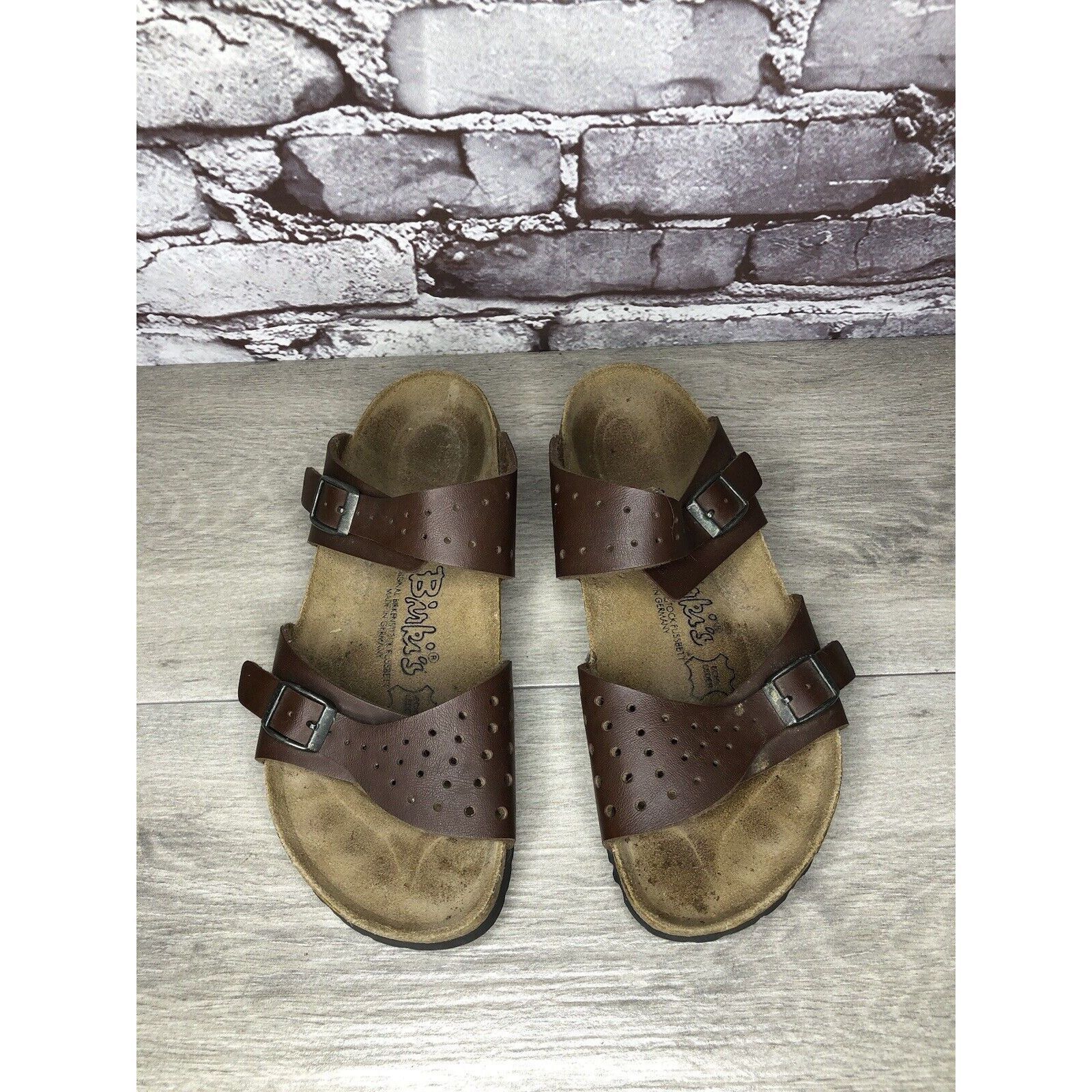 Birkenstock Birkenstock Birki's Freeport Brown Perforated Strap Sandals Size US 7 / IT 37 - 14 Thumbnail