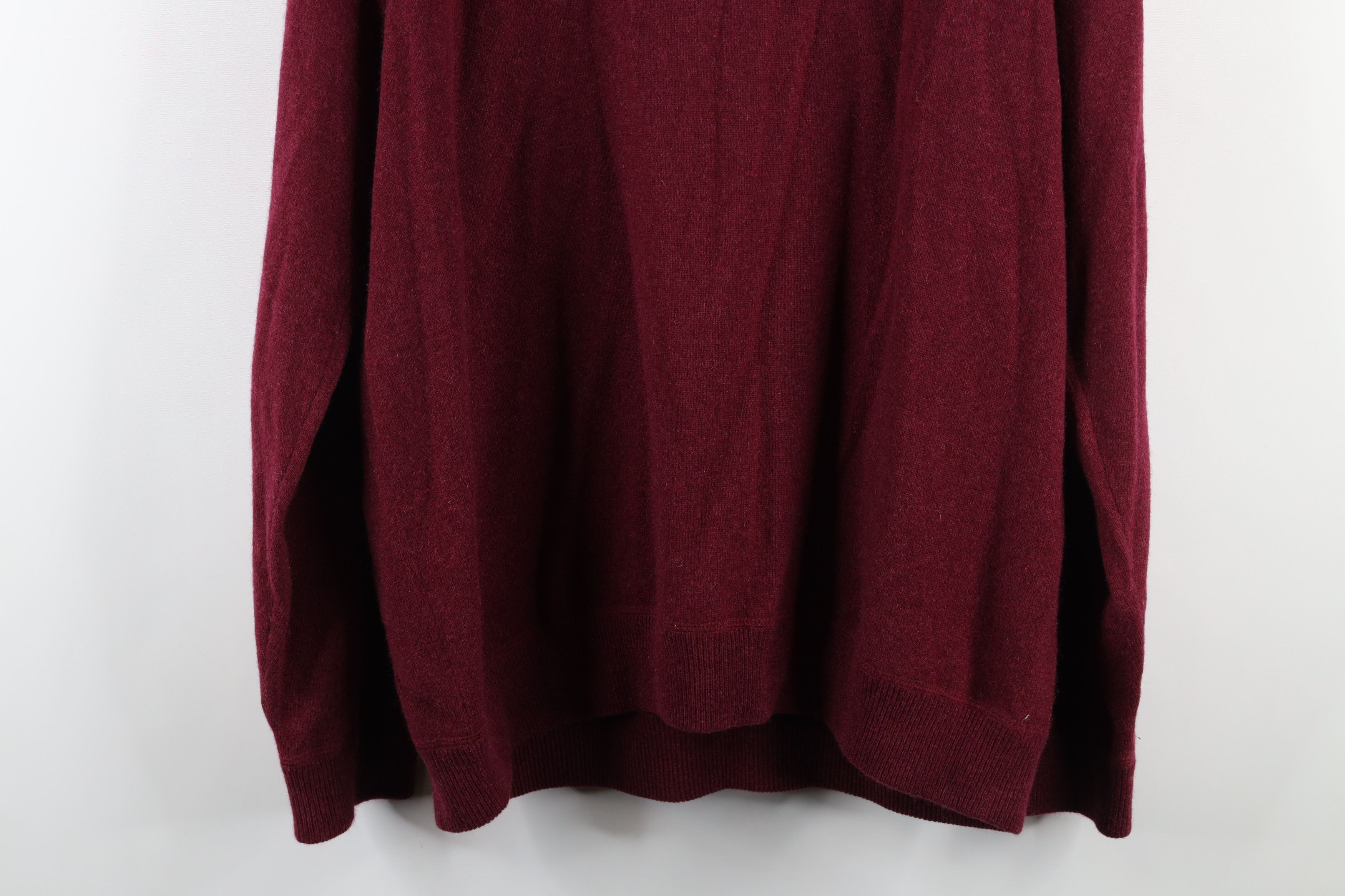 Vintage Vintage Blank Cashmere Knit Crewneck Sweater Burgundy Size US L / EU 52-54 / 3 - 7 Thumbnail