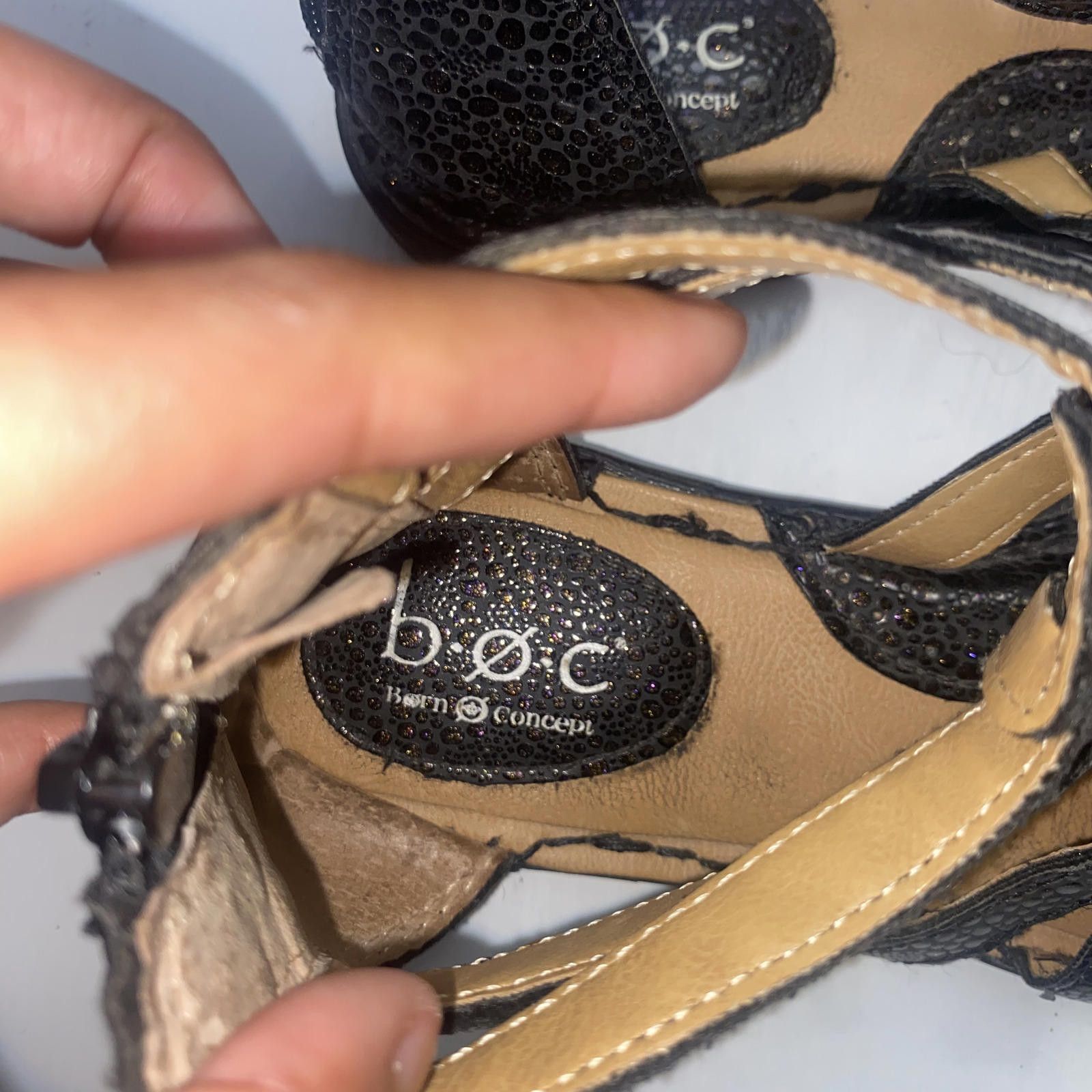 Boc B.O.C Black Gladiator Sandals Size 6 Faux Leather Strappy Size US 6 / IT 36 - 6 Thumbnail