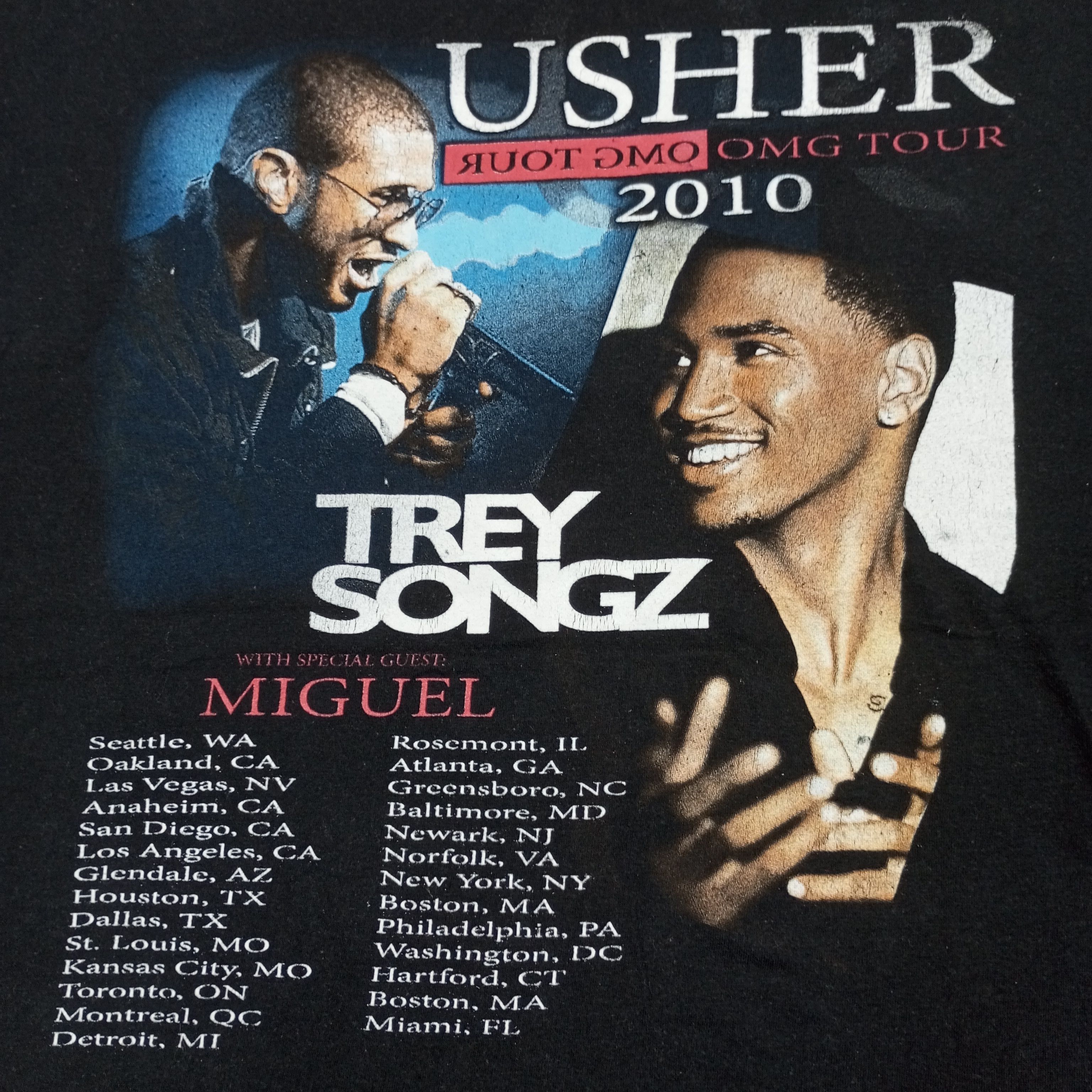 Band Tees × Vintage Usher OMG Tour 2010 Trey Songz Phototees Style Tshirt Size US L / EU 52-54 / 3 - 2 Thumbnail