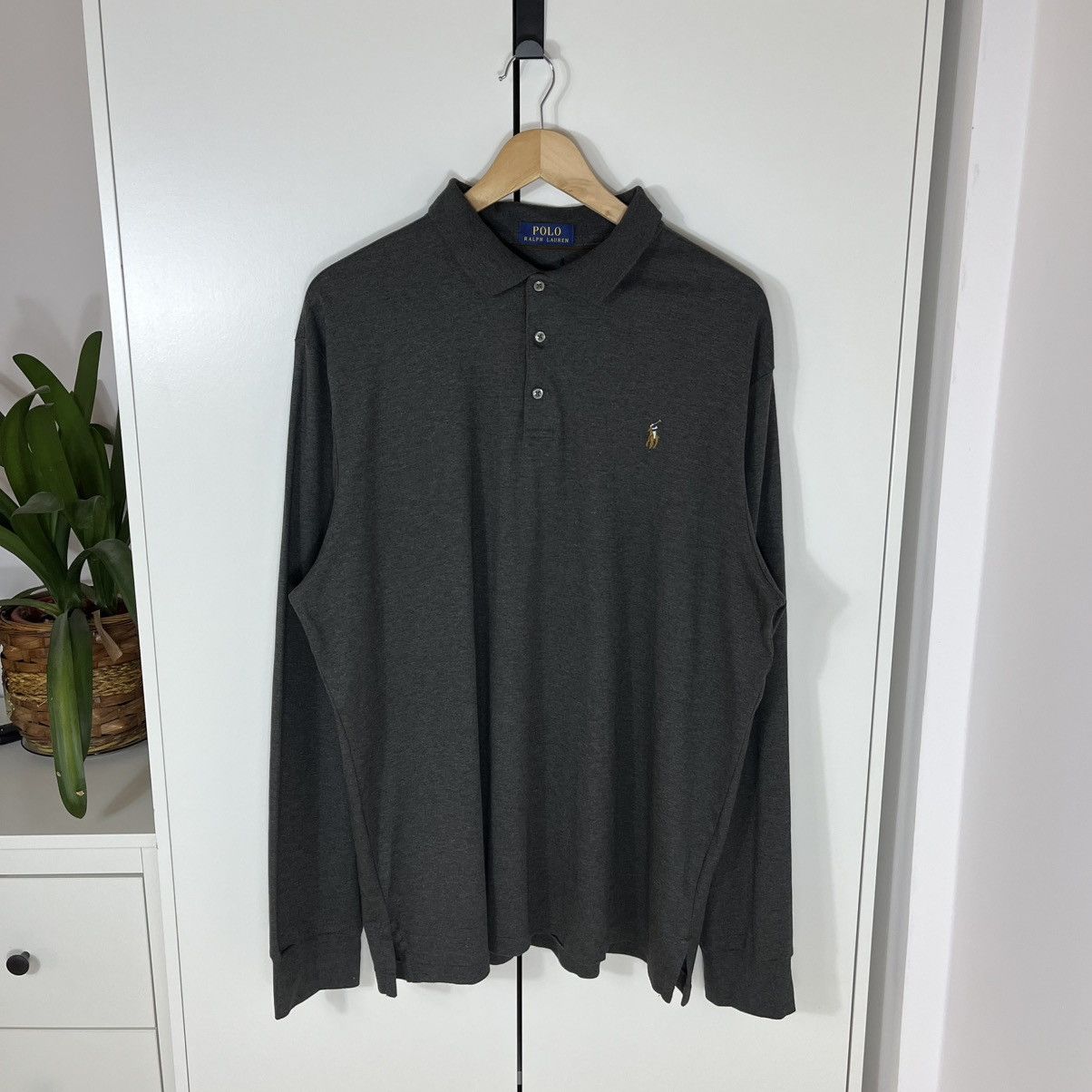Polo Ralph Lauren Polo Ralph Lauren Grey Longsleeve Polo Shirt Streetwear Y2K Size US XL / EU 56 / 4 - 1 Thumbnail
