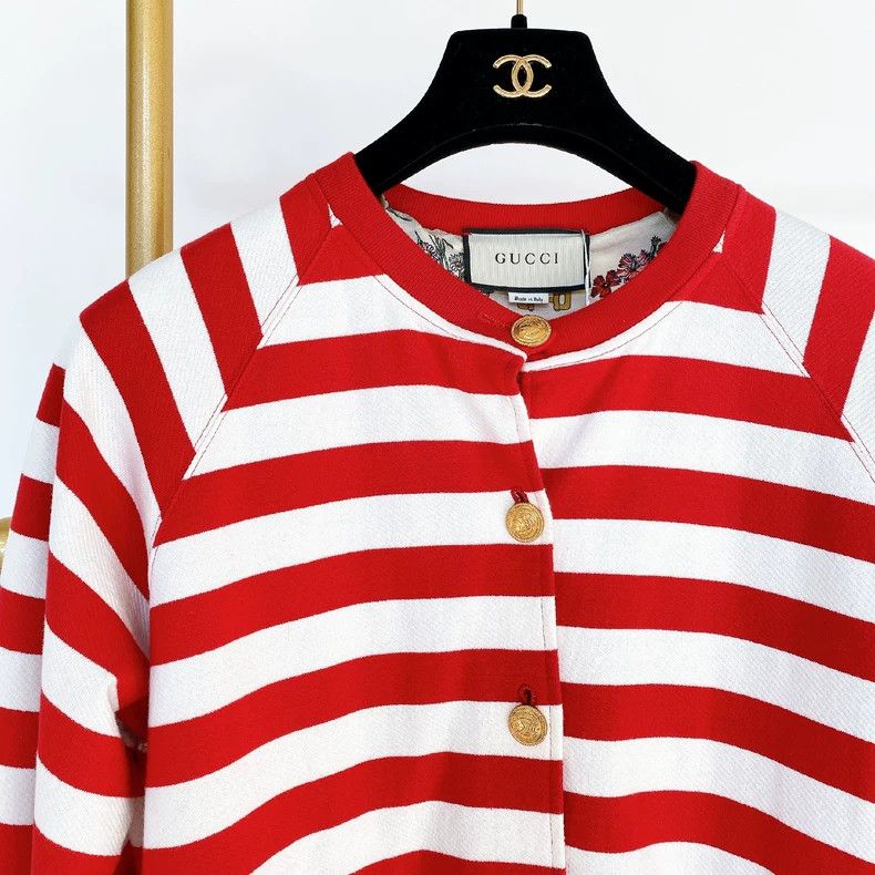 Gucci Gucci Red and white striped baseball jacket 2504-Nextarrow Size XS / US 0-2 / IT 36-38 - 6 Thumbnail