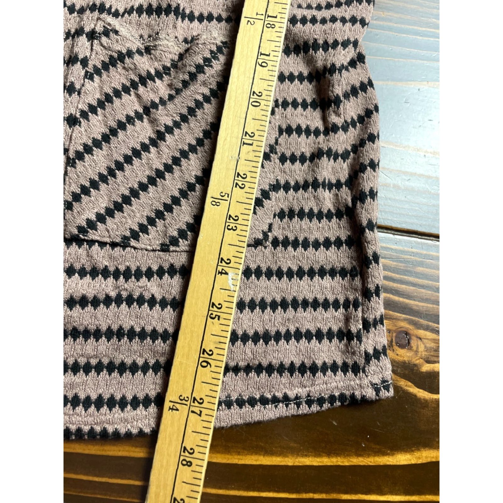Vintage Blue Pepper Cardigan Sweater Women's M Tan Black Long Sleeve Patch Pocket Open Neckline Knit 90s Modern Mens Womens Size M / US 6-8 / IT 42-44 - 7 Thumbnail