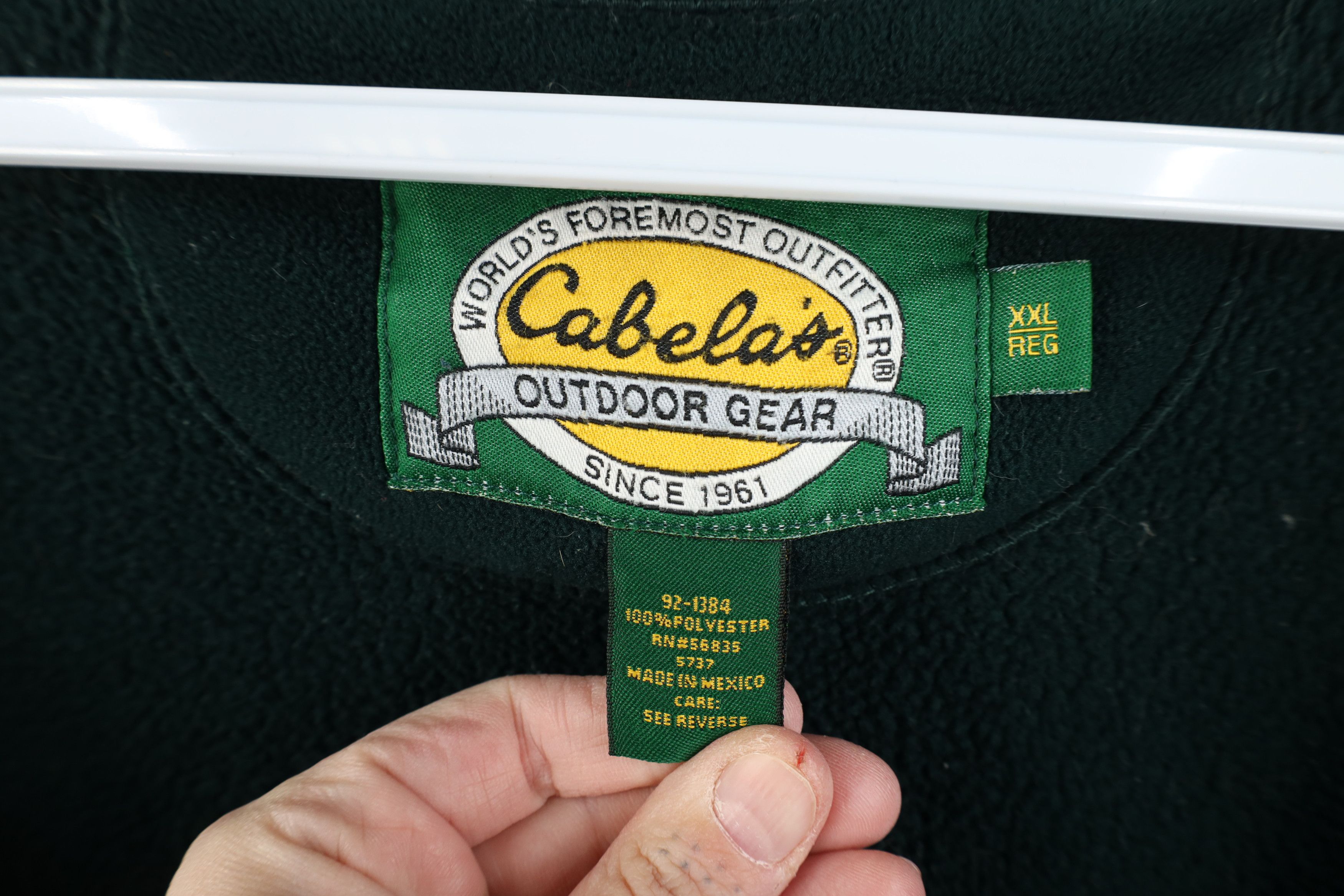 Cabelas Vintage 90s Cabelas Heavy Polartec Fleece Zip Jacket Green Size US XXL / EU 58 / 5 - 11 Thumbnail