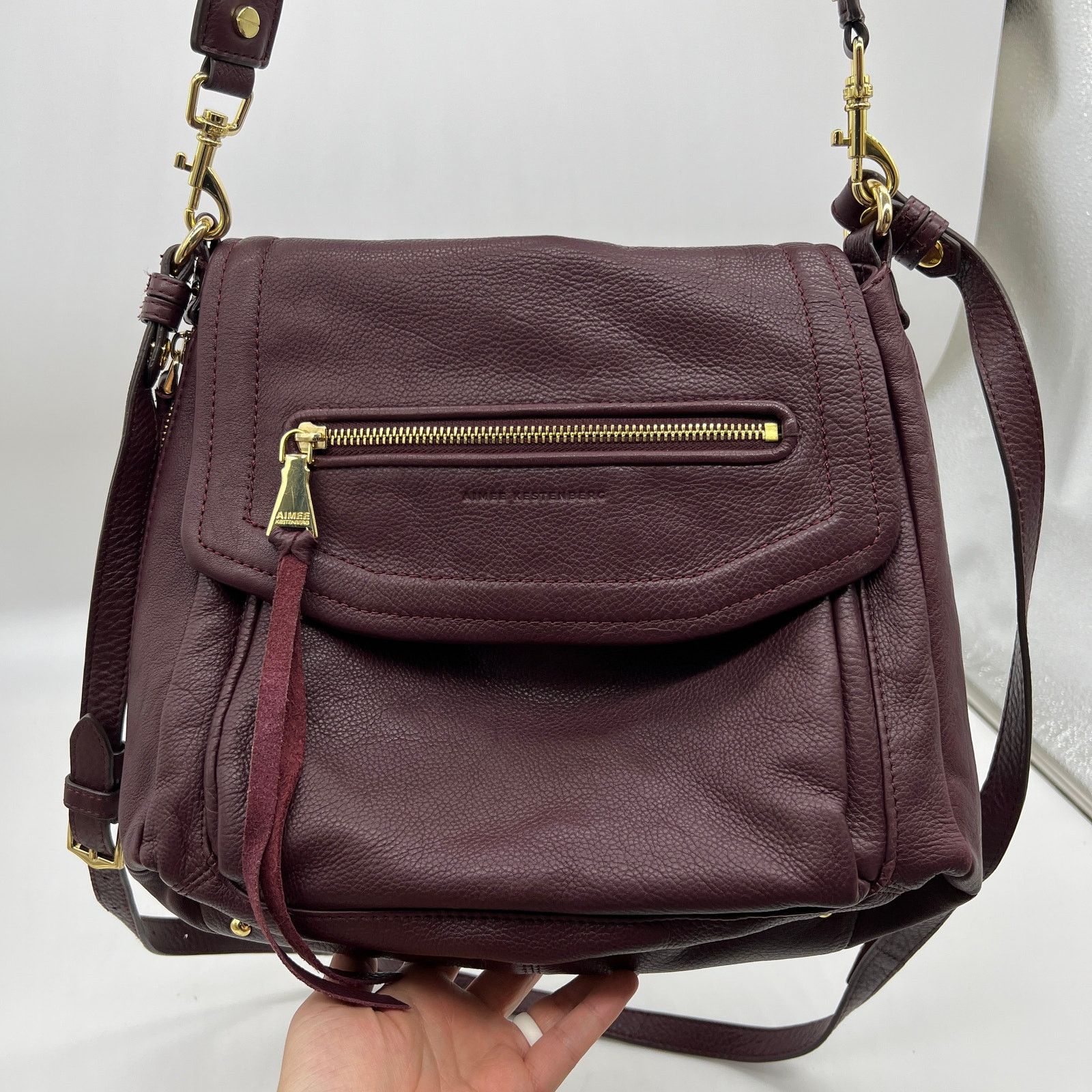 Aimee Kestenberg Leather Shoulder Bag With Crossbody in Red, Women's