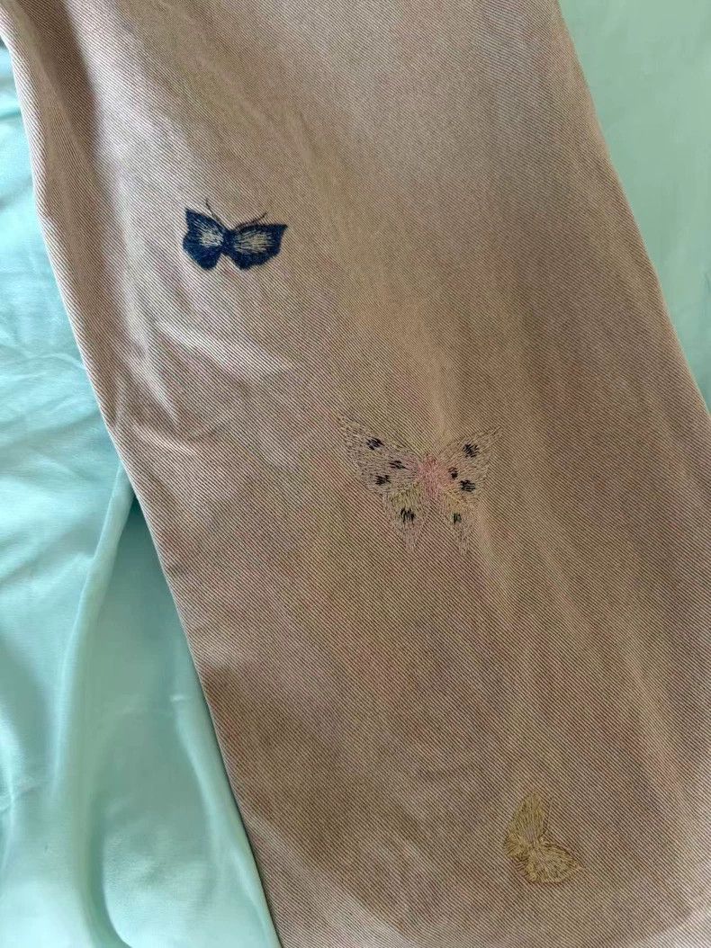 Our Legacy Our Legacy Pink embroidered butterfly pants Size US 32 / EU 48 - 4 Thumbnail
