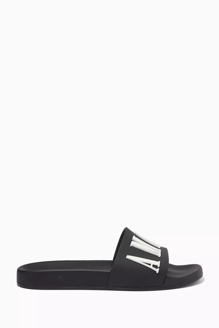 Amiri o1s1wg110325 Logo Pool Slides in Black Size US 8 / EU 41 - 1 Thumbnail
