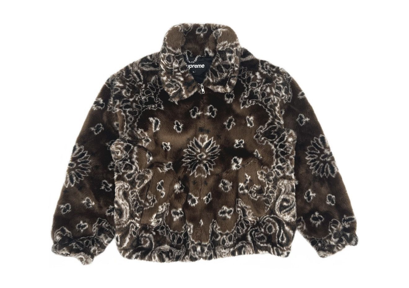 Supreme bandana Faux Fur bomber jacket brown