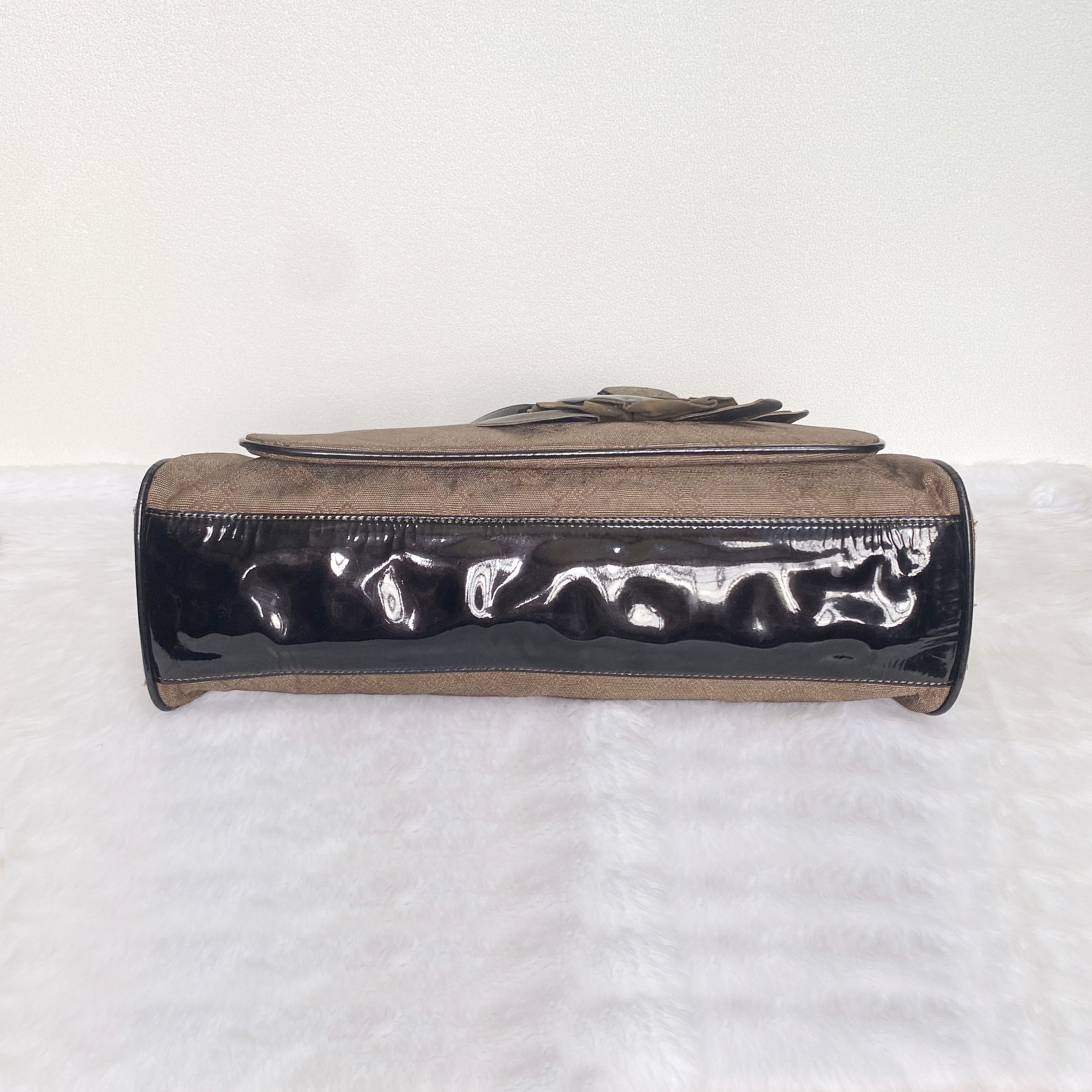 Versace Vintage Brown Black Greco Monogrammed Flower Applique Bag Size ONE SIZE - 5 Thumbnail